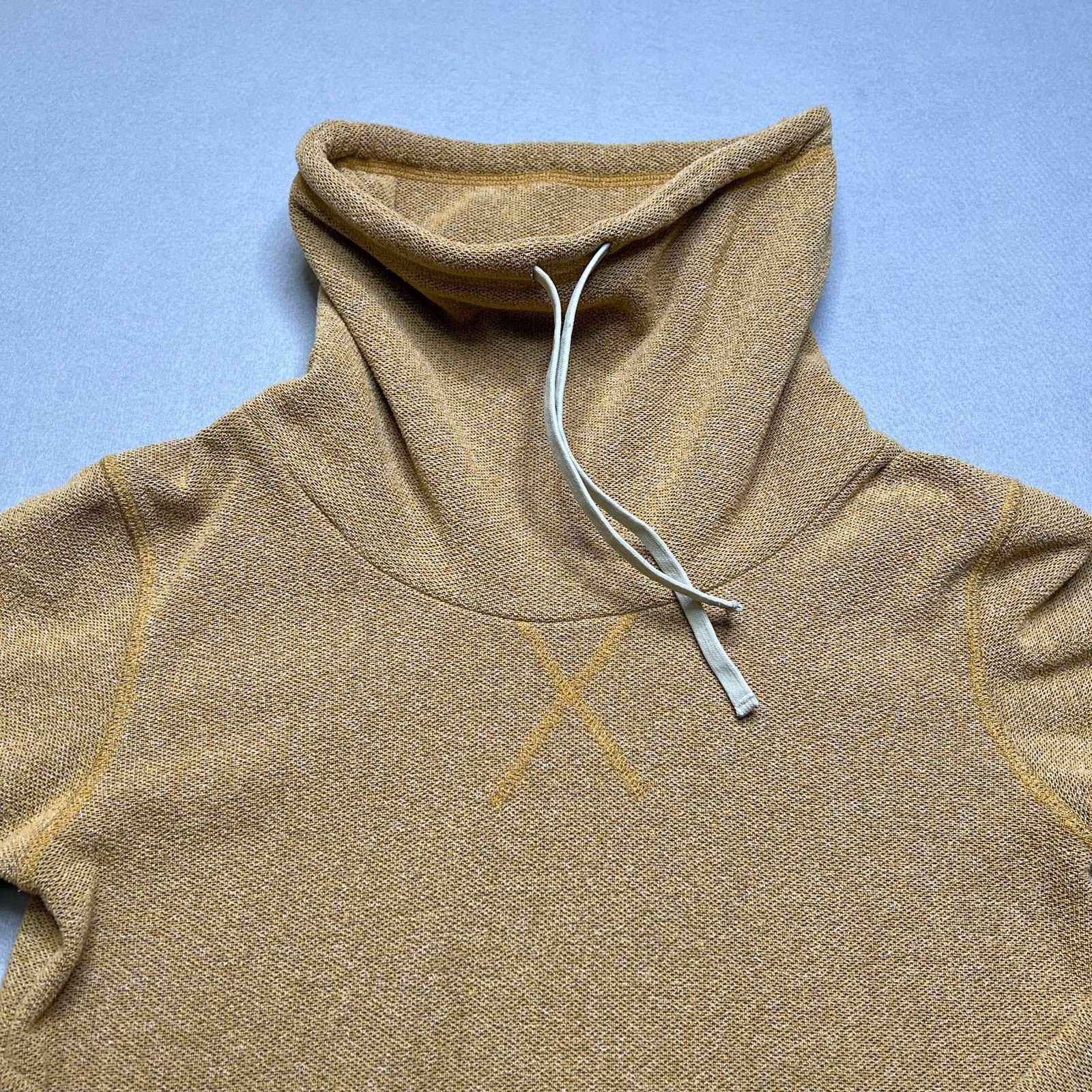 Vintage Deso Hoodie Womens Medium Mustard Cowl Neck Made in USA boho Size M / US 6-8 / IT 42-44 - 2 Thumbnail