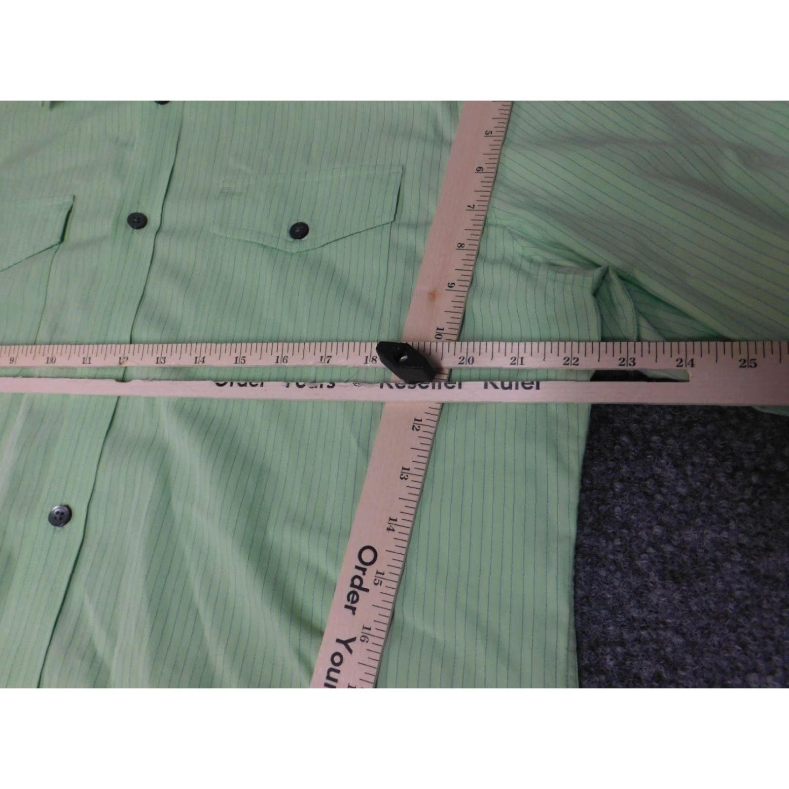 Express Express Mens Shirt Large Green Striped Button-Down Collared Long Sleeve Knit Cotton Regular Size L Size US L / EU 52-54 / 3 - 6 Thumbnail