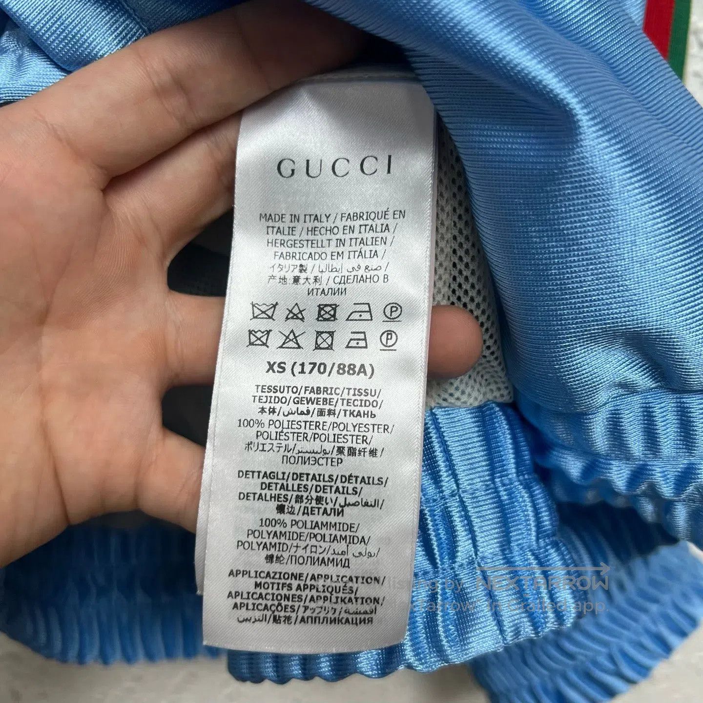 Gucci Guicci Silk hoodie with a belt logo and striped pattern Size US S / EU 44-46 / 1 - 6 Thumbnail