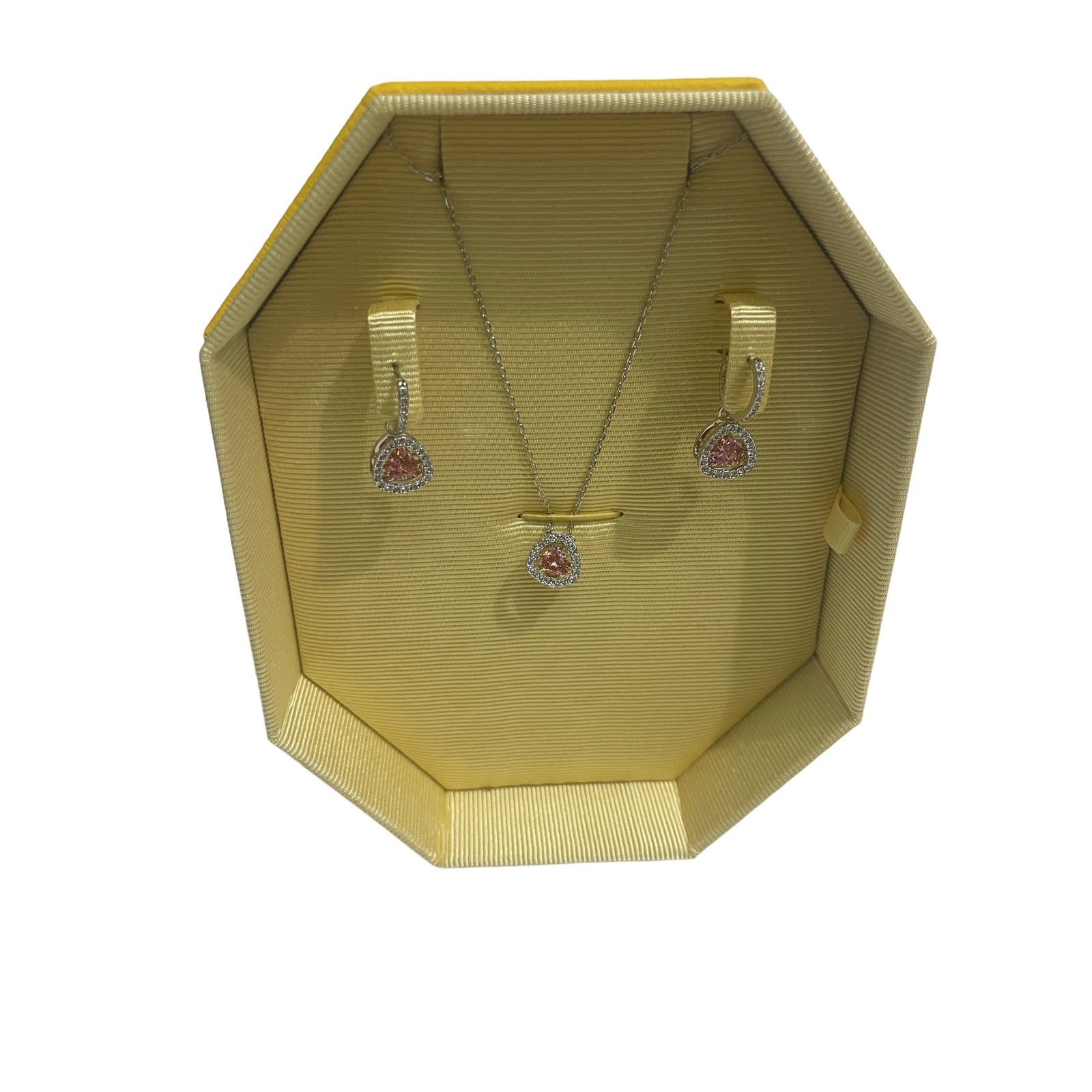 Swarovski Swarovski Crystal Zirconia Pink Pendant Necklace Earrings Size ONE SIZE - 3 Thumbnail