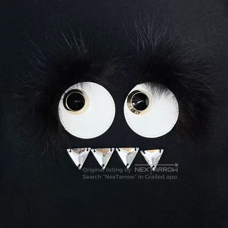 Fendi Fendi Black Rhinestone Furry Little Monster Wool Leather B Size XS / US 0-2 / IT 36-38 - 4 Thumbnail