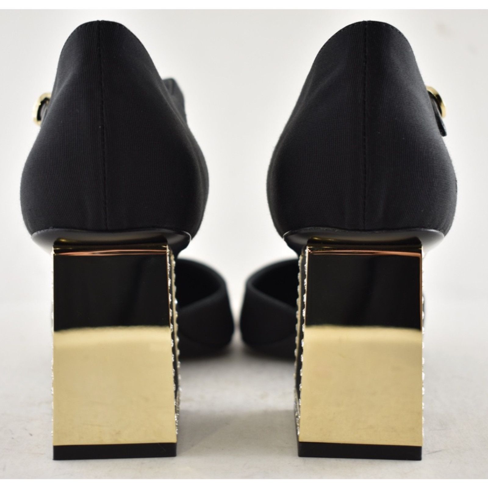 Chanel Chanel Black Crystal CC Gold Mary Jane Block Heel Pumps 40 Size US 10 / IT 40 - 18 Thumbnail