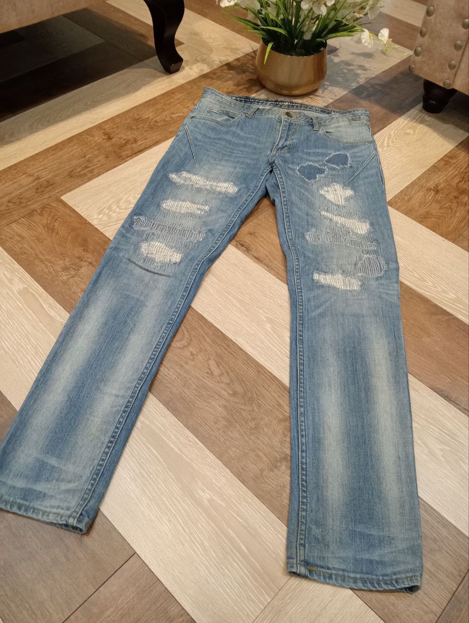 NANO universe × Number (N)ine NUMBER NINE JAPAN X NANO UNIVERSE BLUE DISTRESSED JEANS Size US 32 / EU 48 - 4 Thumbnail
