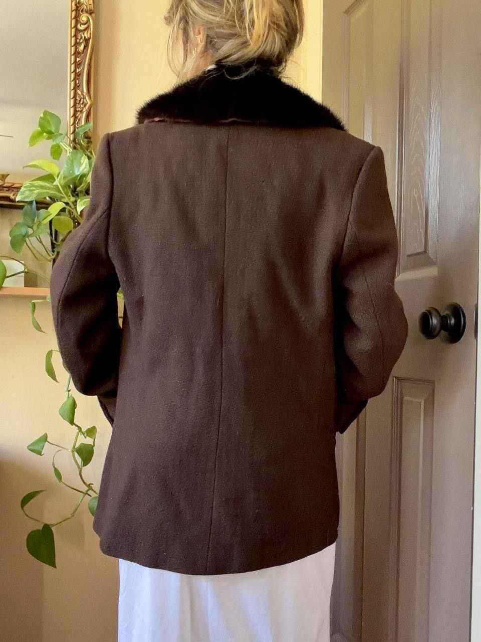 Other Vintage 1960s dark academia wool mink city coat Size M / US 6-8 / IT 42-44 - 4 Thumbnail