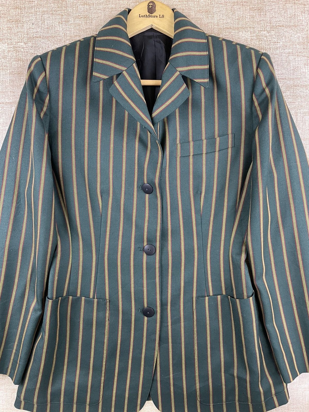 Jean Paul Gaultier 🔥Jean Paul Gaultier Junior Green Stripes Jacket Size US M / EU 48-50 / 2 - 8 Thumbnail