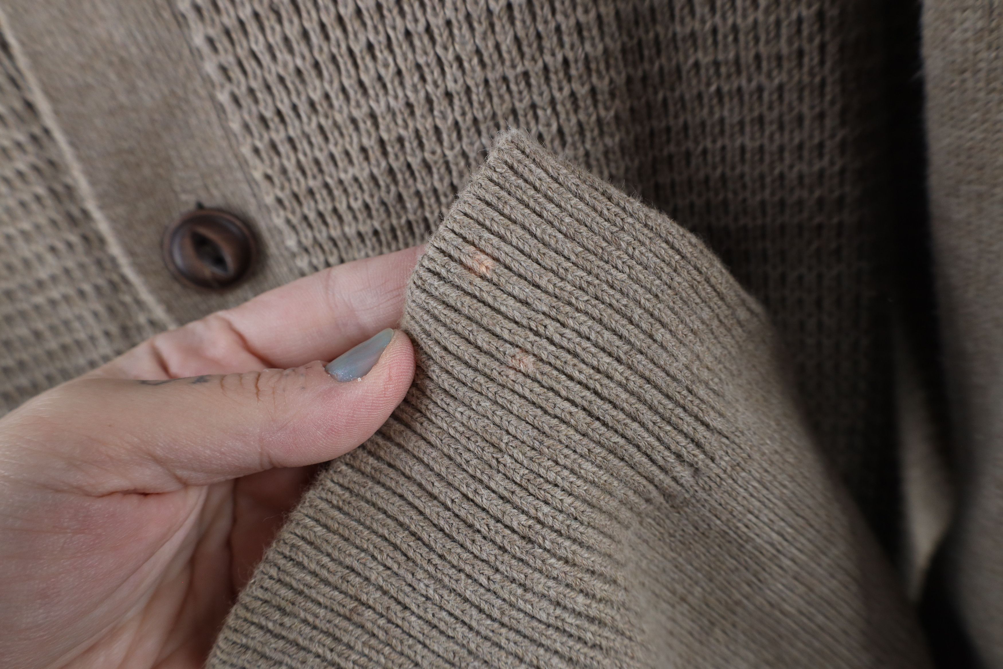Gap × Vintage Vintage Gap Blank Ribbed Knit Shawl Cardigan Sweater Beige Size US XL / EU 56 / 4 - 4 Thumbnail