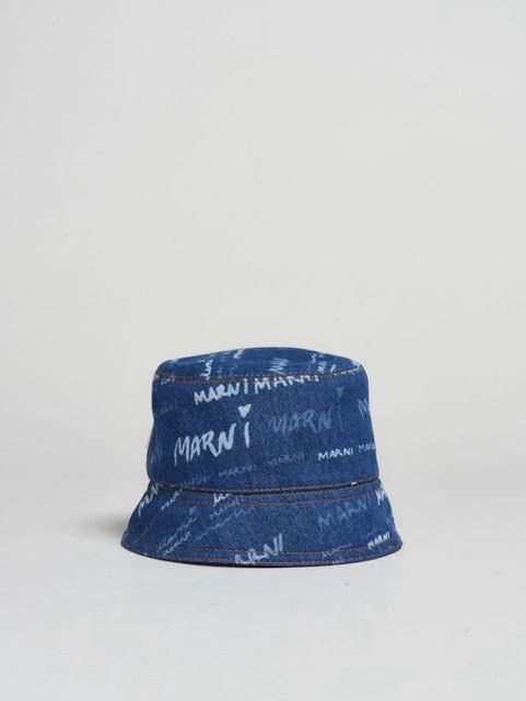 Marni o1w1db11024 Size: OS / Denim Logo Bucket Hat in Blue Size ONE SIZE - 1 Preview