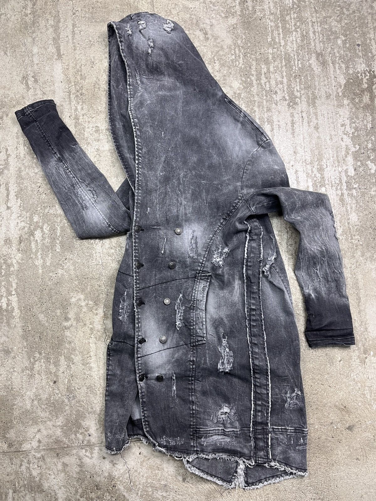 Xagon Man XAGON MAN ARCHIVE DISTRESSED FADED DENIM COAT JACKET - 2276 Size US M / EU 48-50 / 2 - 4 Thumbnail