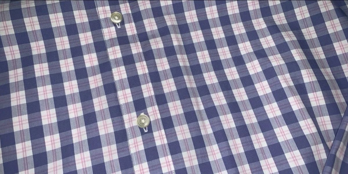Banana Republic Banana Republic Casual Slim-Fit Purple Plaid Button-Up Shirt Size US XL / EU 56 / 4 - 4 Thumbnail