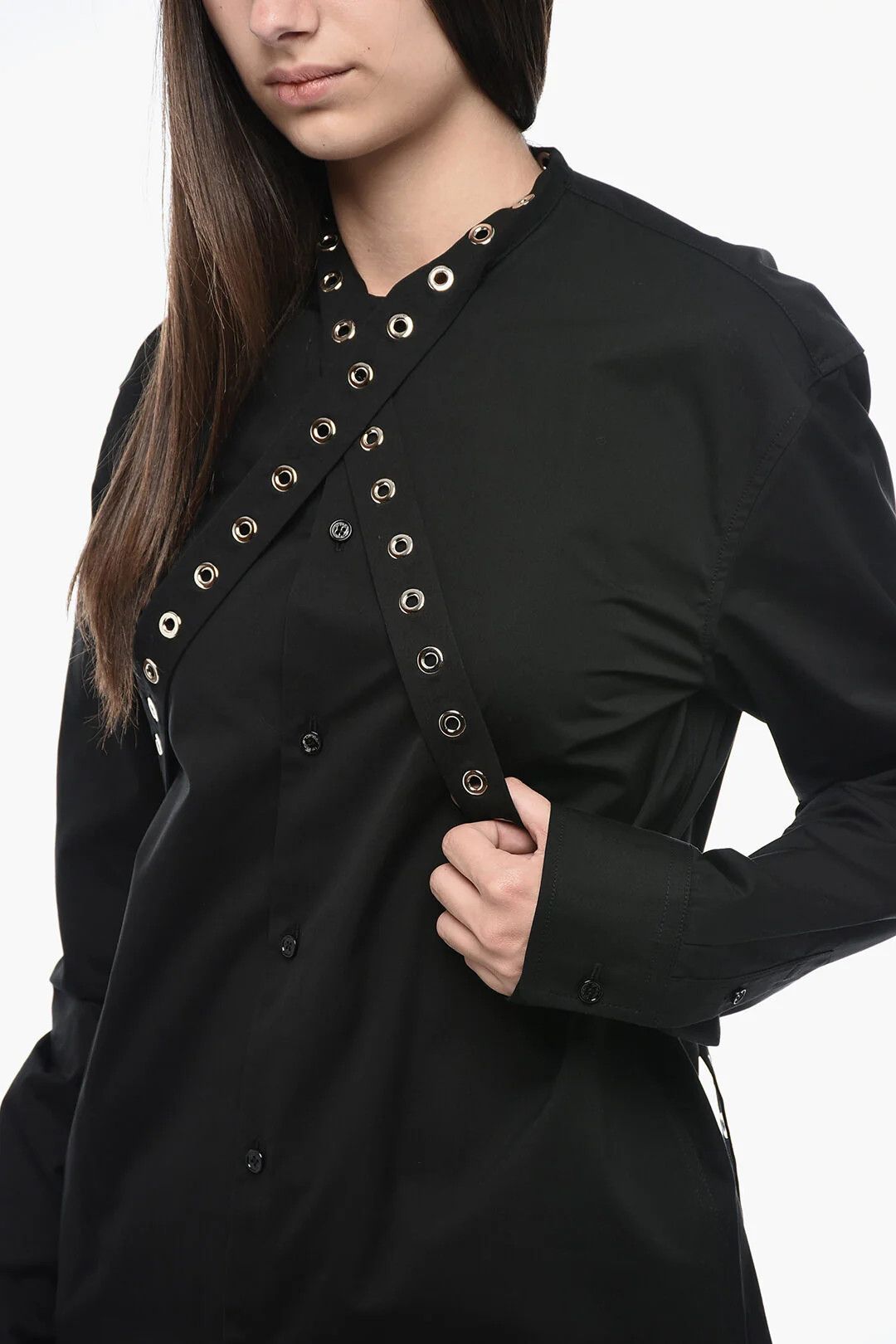 Off-White og1mm0426 Poplin Blouse in Black Size M / US 6-8 / IT 42-44 - 3 Thumbnail