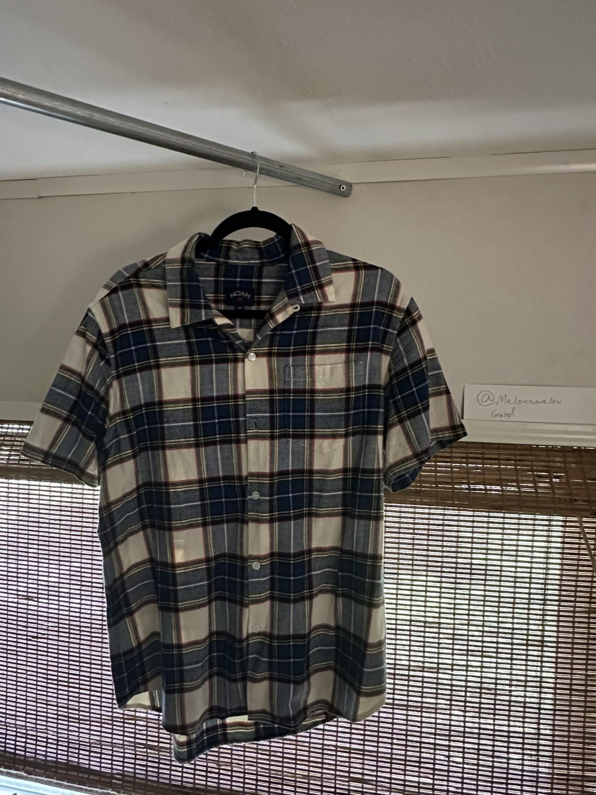 Noah Noah Short Sleeve Flannel - Blue, Medium Size US M / EU 48-50 / 2 - 2 Thumbnail