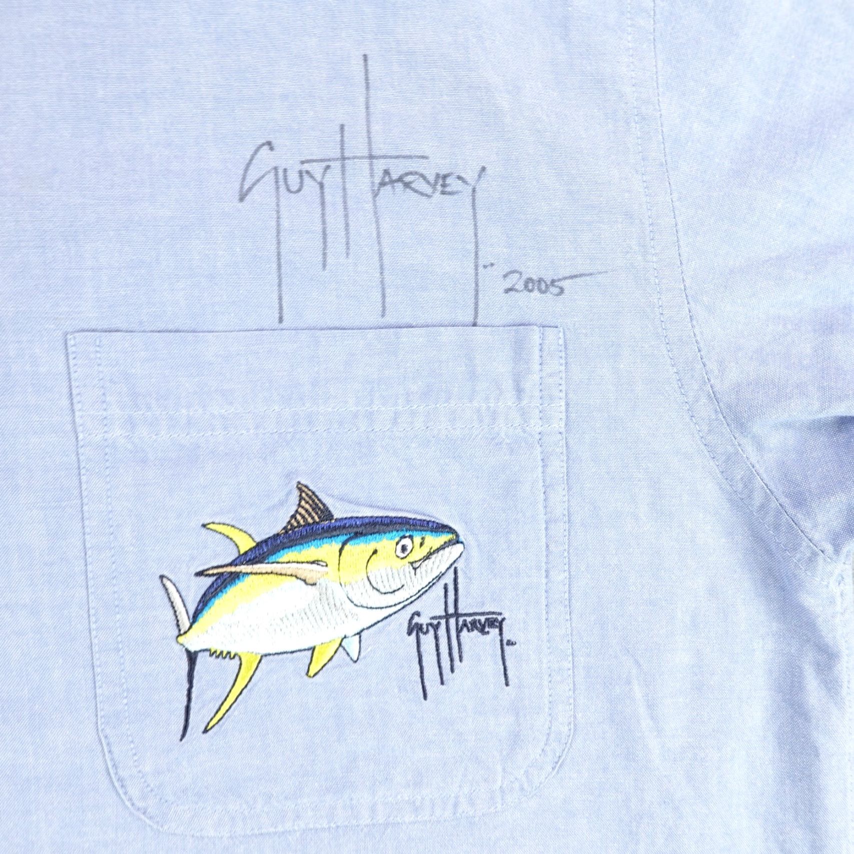 Guy Harvey Guy Harvey Shirt Mens Medium Blue Button-Up Shirt Mens Blue Cotton Short Sleeve Collared Button-Down Embroidered Fish Outdoor Casual Size US M / EU 48-50 / 2 - 3 Thumbnail