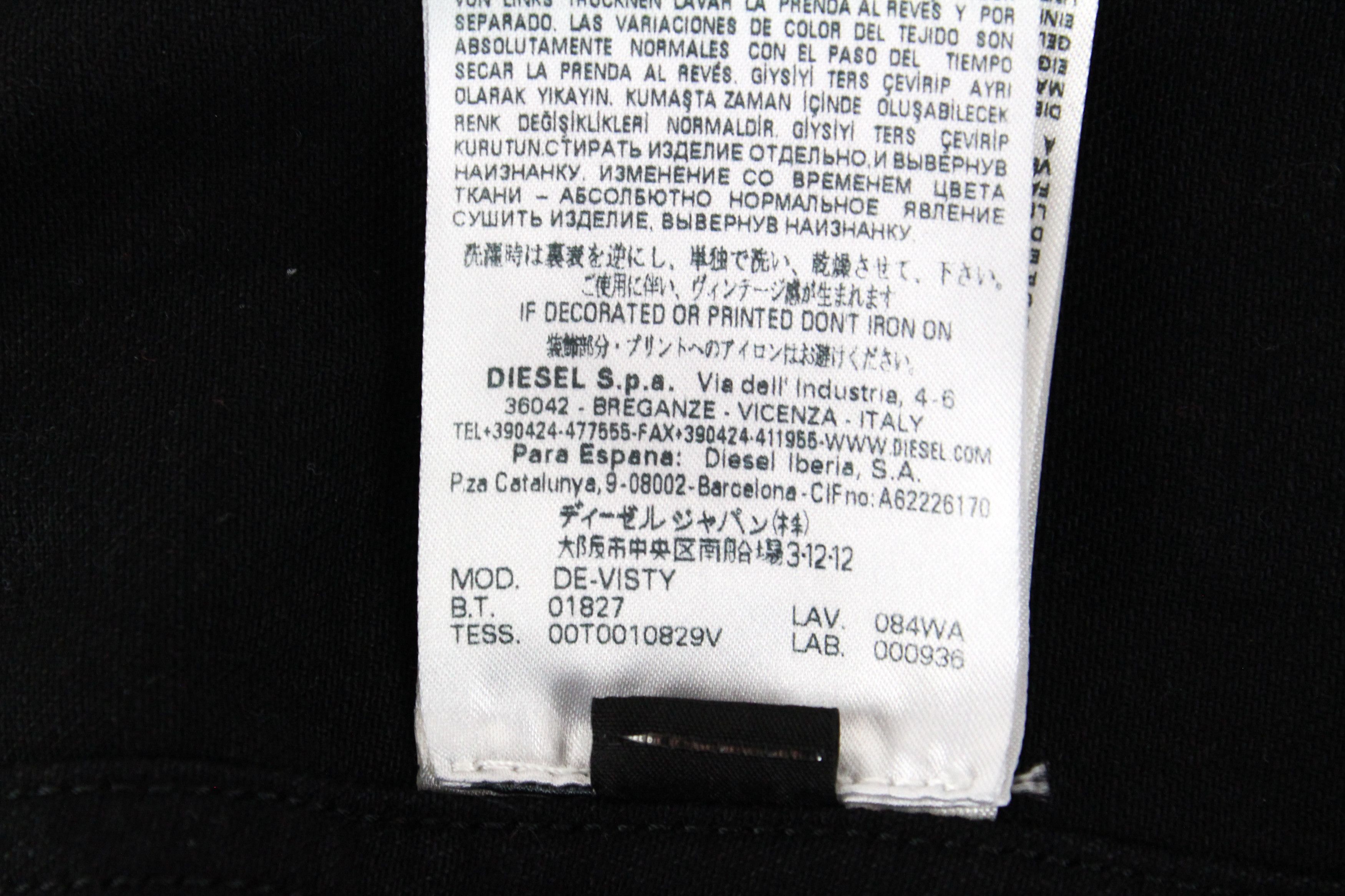 Diesel DE-VISTY 084WA S Black Cotton Ripped Jacket 55631 Size S / US 4 / IT 40 - 6 Thumbnail