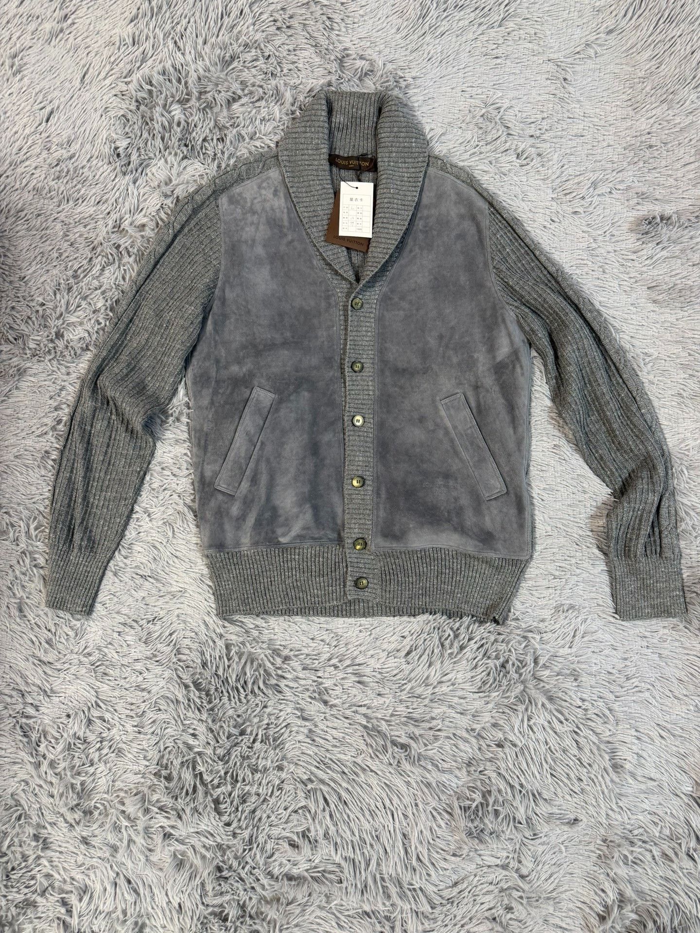Louis Vuitton Louis Vuitton Leather Gray Sweater L Women Size L / US 10 / IT 46 - 1 Thumbnail