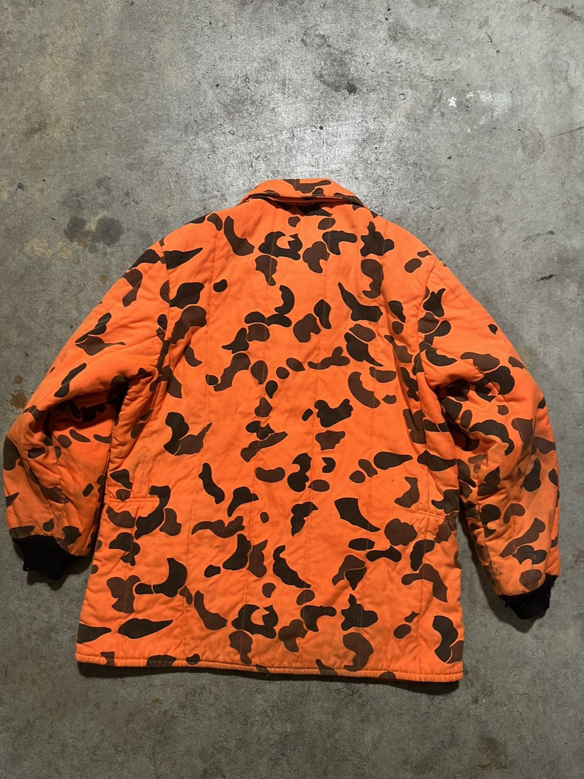 Vintage 1980s Orange Camo Padded Jacket Size US XL / EU 56 / 4 - 2 Thumbnail