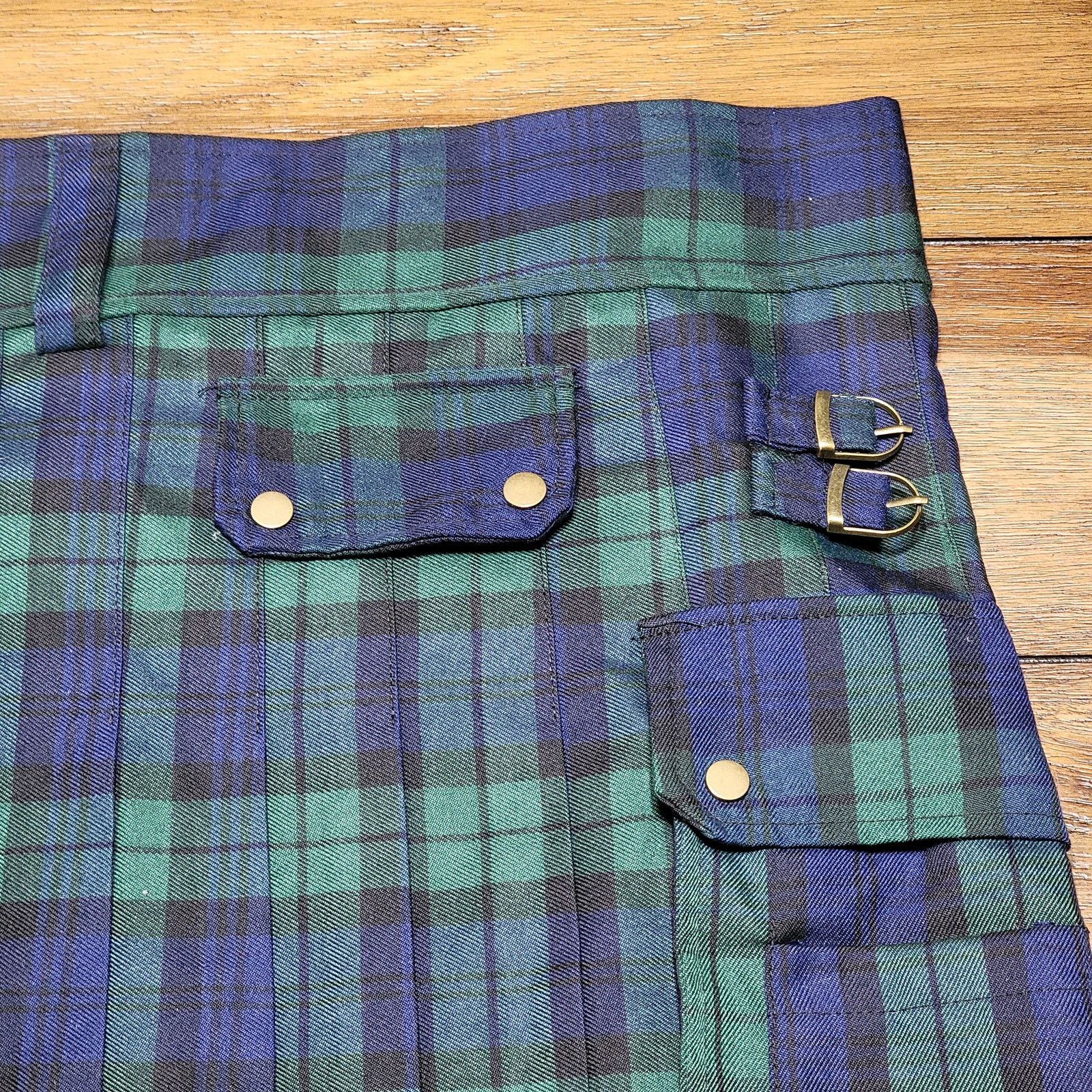 Other Men's Heavy Tartan Utility Kilt Green & Blue - Size XL Size 40" / US 18 - 2 Thumbnail