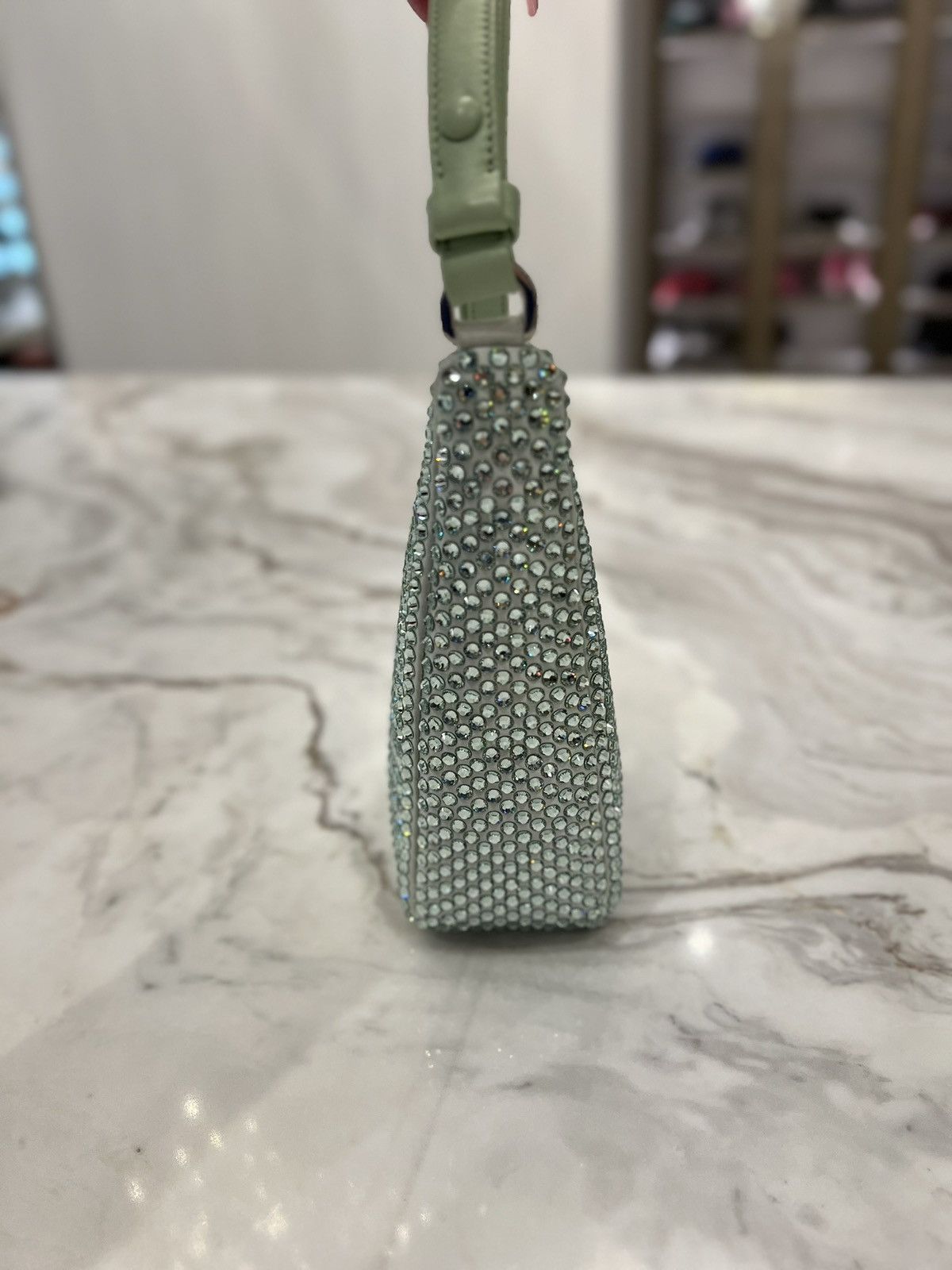 Prada Authentic Prada Green Mini Crystal Raso Bag Size ONE SIZE - 7 Thumbnail