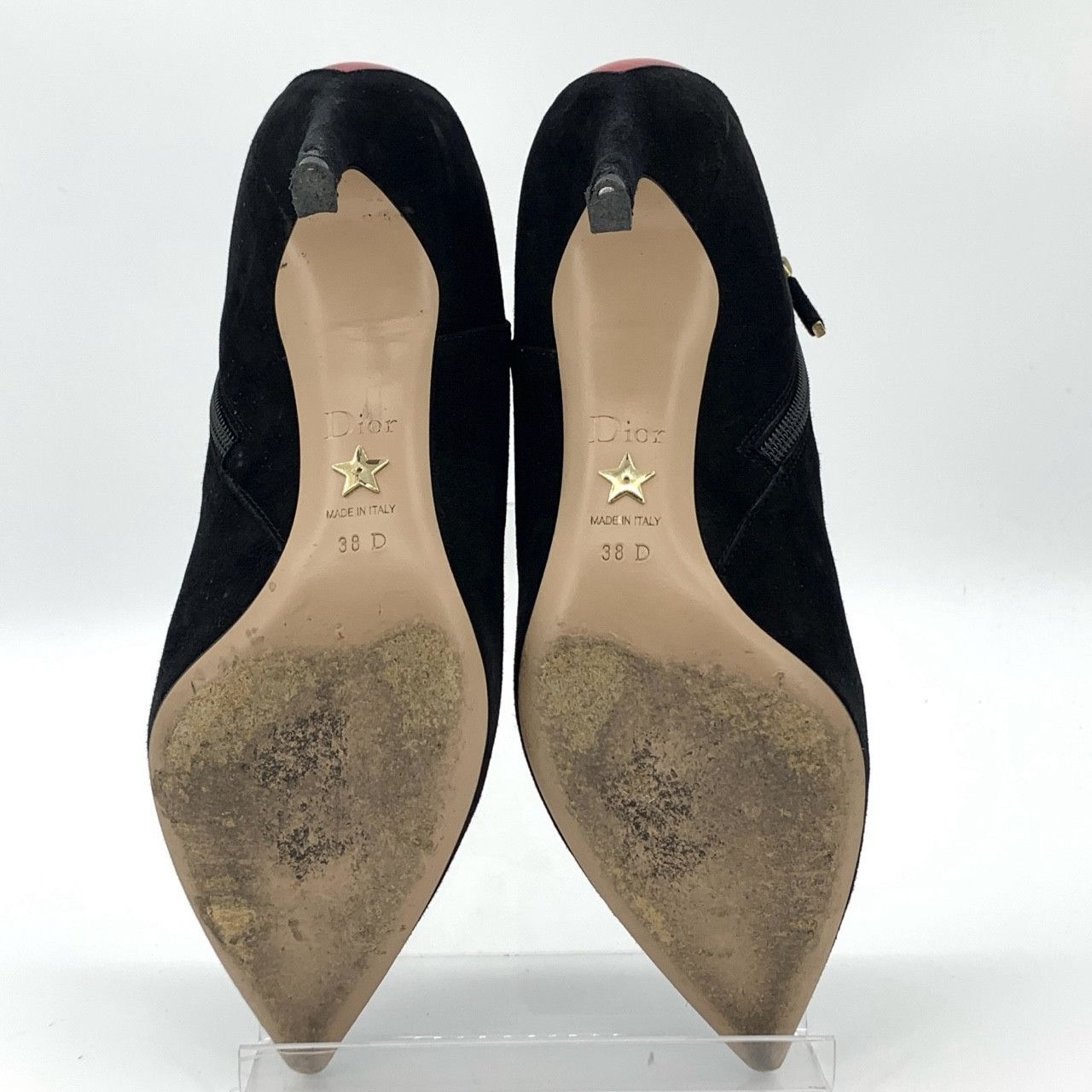 Dior Dior Heart Detail Black Suede Pointed-Toe Stiletto Heels Size US 7 / IT 37 - 5 Thumbnail