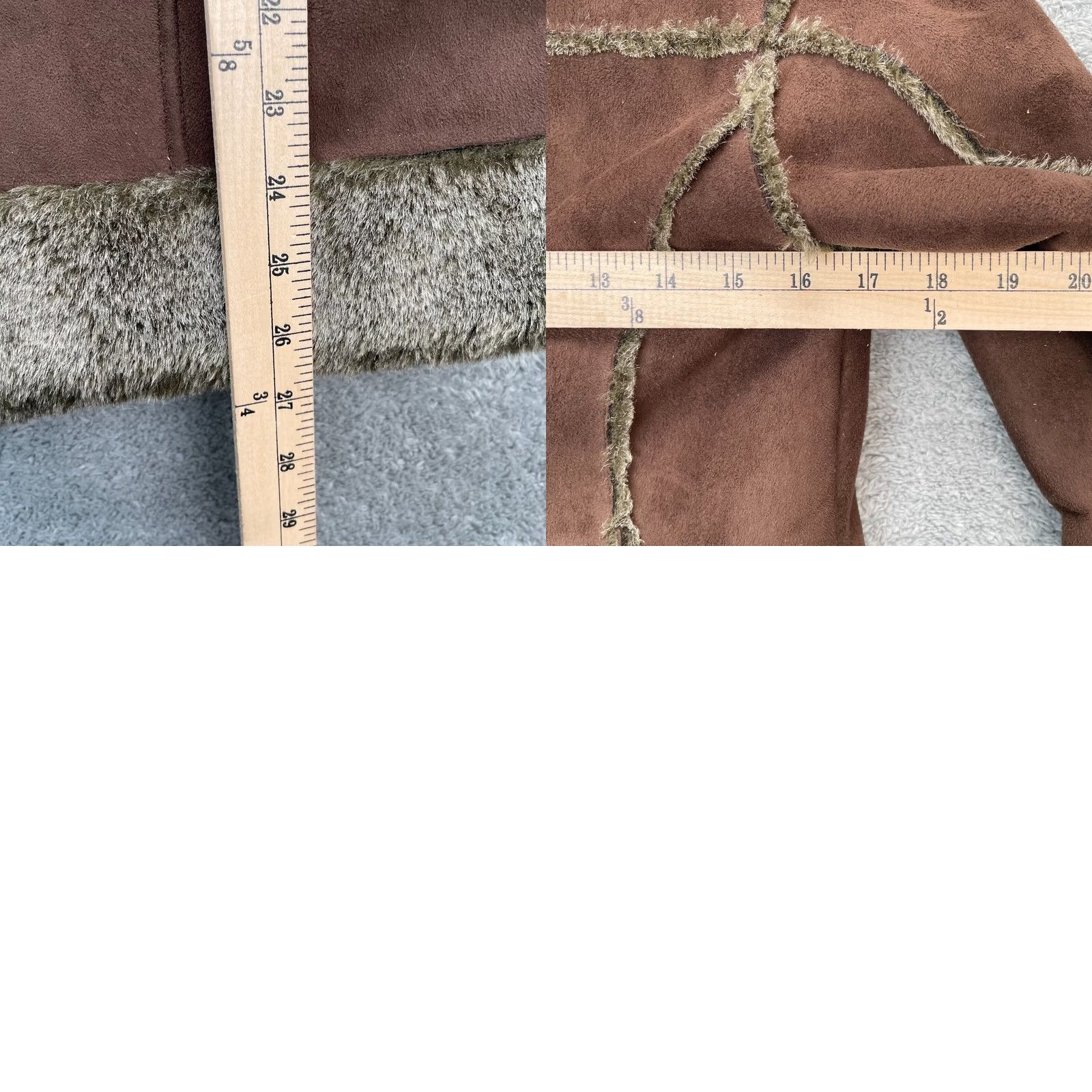 Cherokee VINTAGE Cherokee Coat Womens L Brown Faux Suede Fur Sherpa Lined Jacket Full Zip Coat Size L / US 10 / IT 46 - 8 Thumbnail