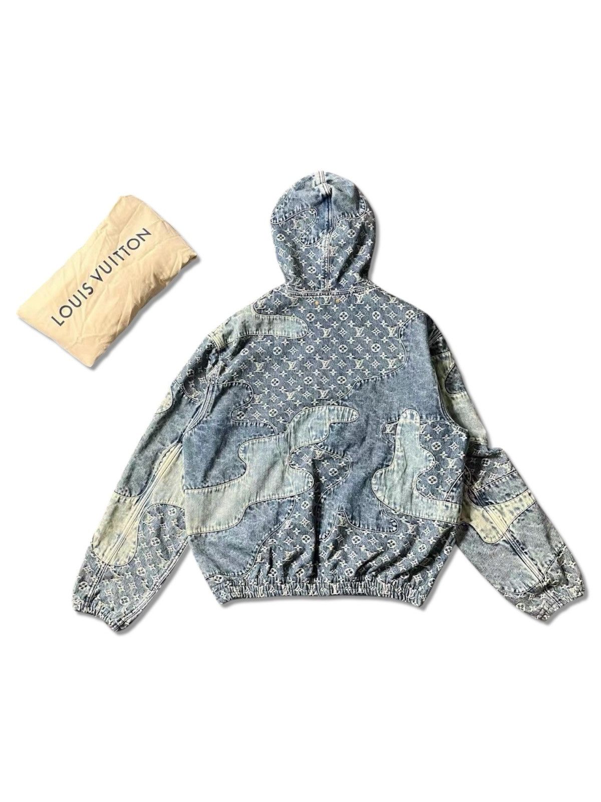 Louis Vuitton × Nigo Louis Vuitton Nigo 52 Monogram Patchwork Denim Hoodie Jacket Size US L / EU 52-54 / 3 - 2 Thumbnail