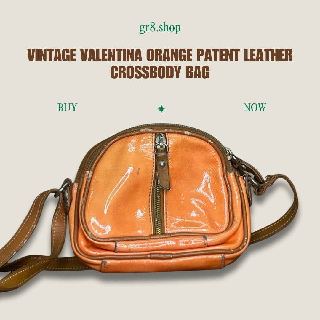 Other Vintage Valentina Orange Patent Leather Crossbody Bag With A Size ONE SIZE - 1 Thumbnail