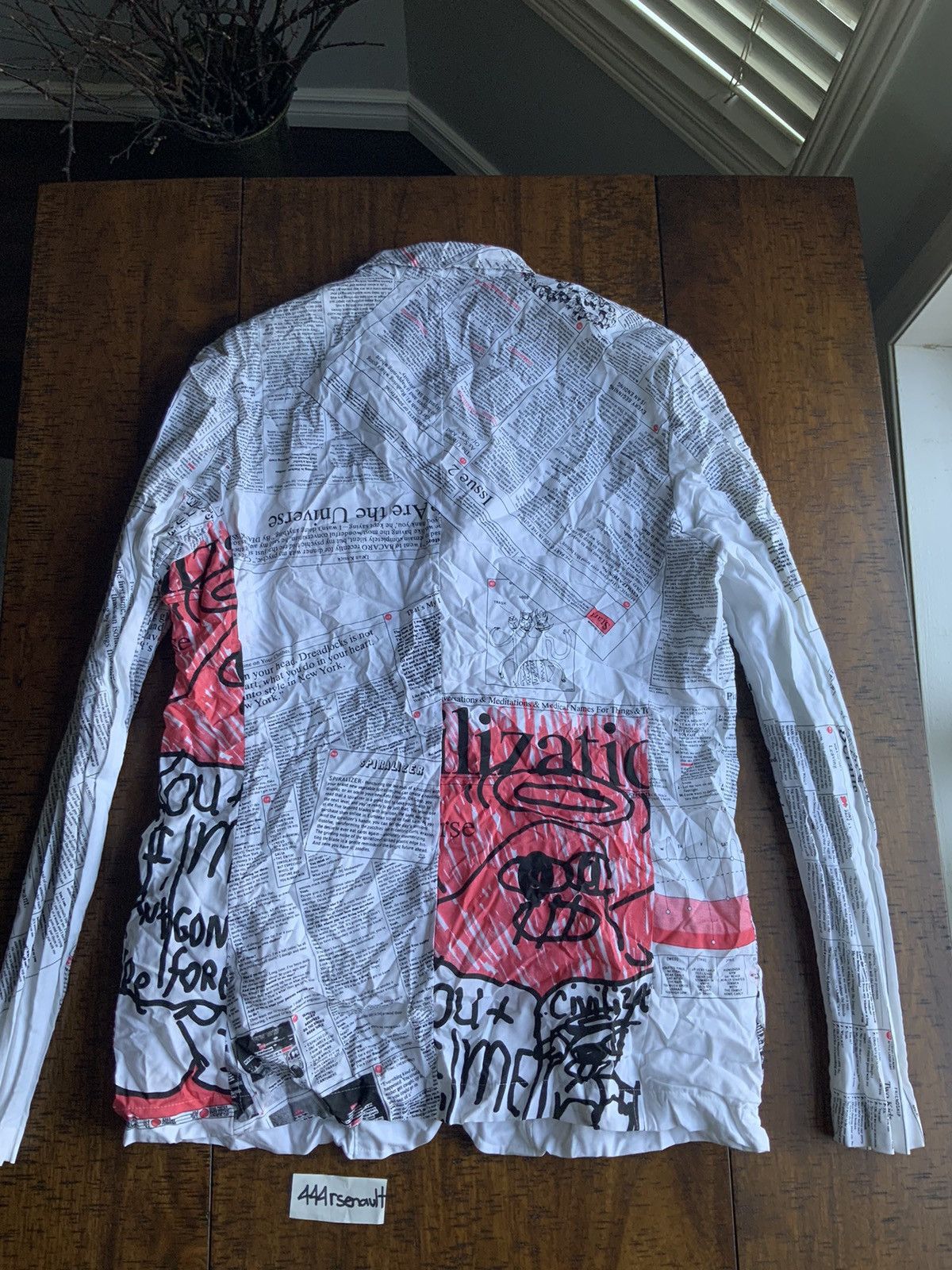 Junya Watanabe Junya Watanabe Crinkled Newspaper Blazer Civilization Size US L / EU 52-54 / 3 - 4 Thumbnail