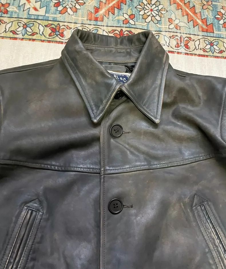 RRL Ralph Lauren RRL Ralph Lauren Blue dyed used leather jacket for the gat Size US S / EU 44-46 / 1 - 3 Thumbnail
