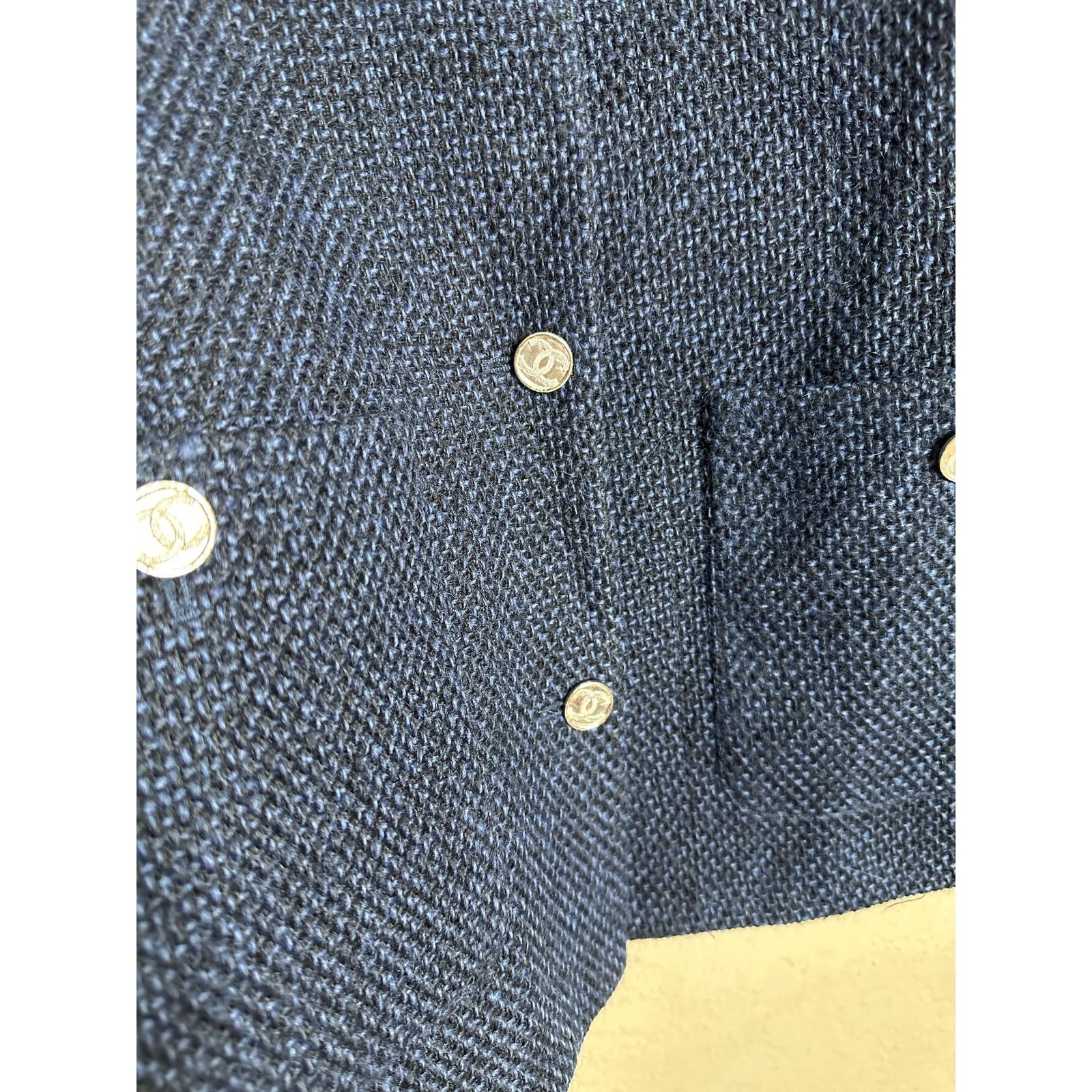 Chanel Chanel Tweed Blazer Navy Silver Buttons Womans 40 Size S / US 4 / IT 40 - 12 Thumbnail