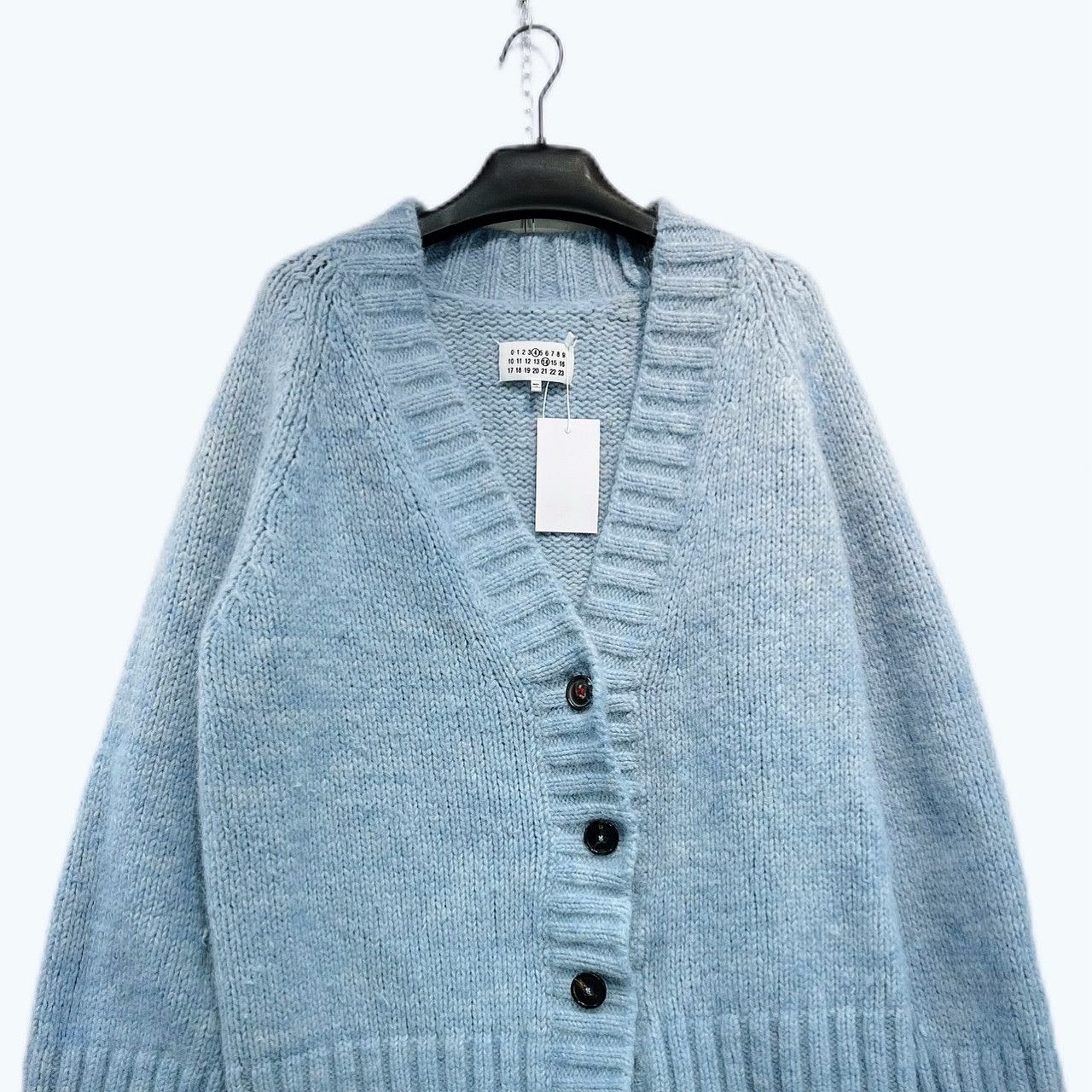 Maison Margiela Maison Margiela Blue Wool-Blend Cardigan Size L Size L / US 10 / IT 46 - 1 Thumbnail