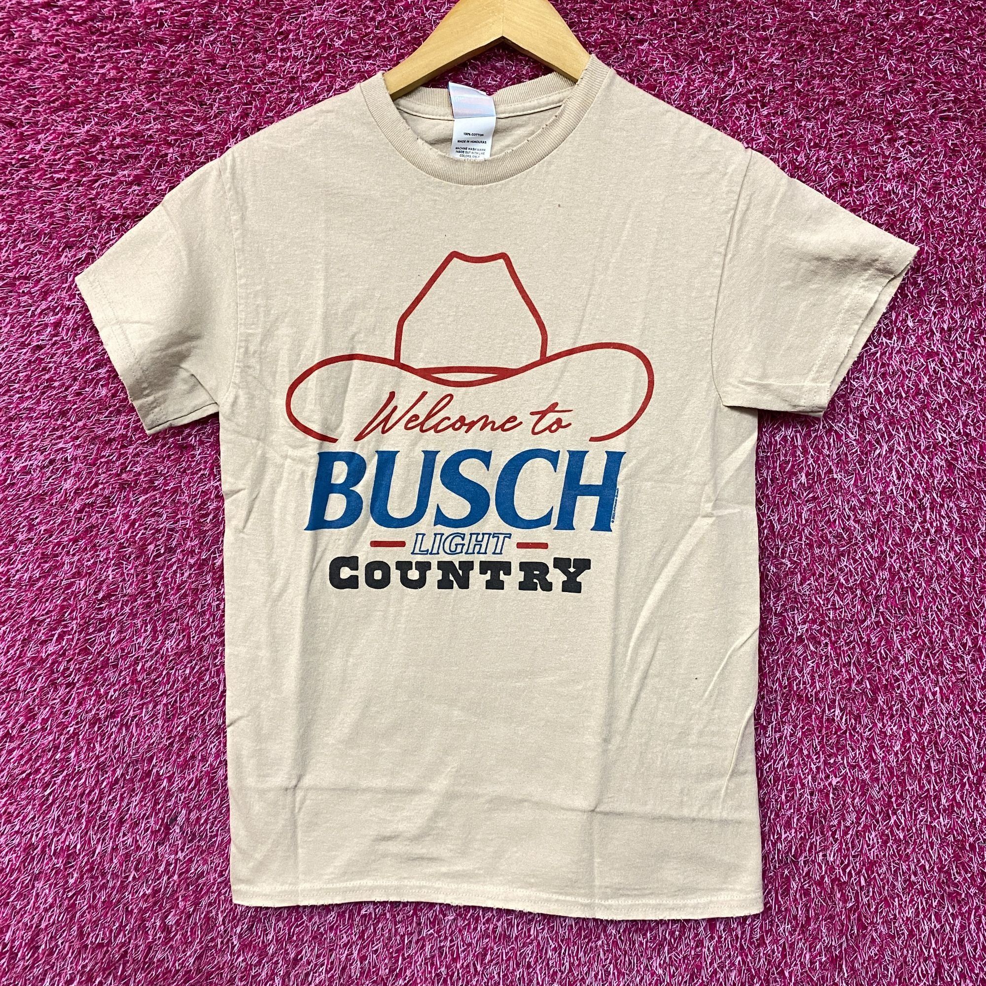 Junk Food Welcome to Busch Light Country Cowboy Hat Beige T-Shirt XS Size US XS / EU 42 / 0 - 1 Thumbnail