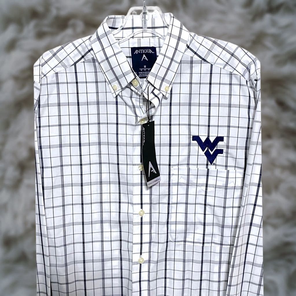 Vintage VINTAGE Antigua West Virginia Mountaineers Plaid Button Shirt Mens M Preppy Classic NWT Size US M / EU 48-50 / 2 - 1 Thumbnail