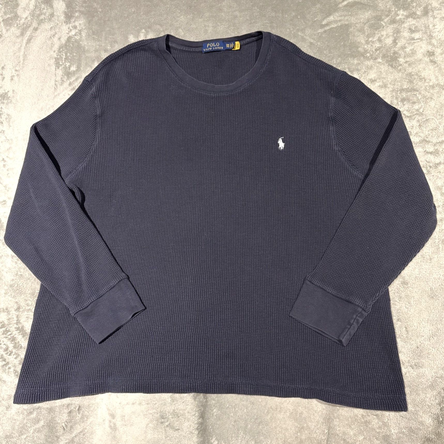 Polo Ralph Lauren Polo Ralph Lauren Thermal Shirt Mens 2XB Blue Waffle-Knit Long Sleeve Crew Size US XXL / EU 58 / 5 - 2 Thumbnail