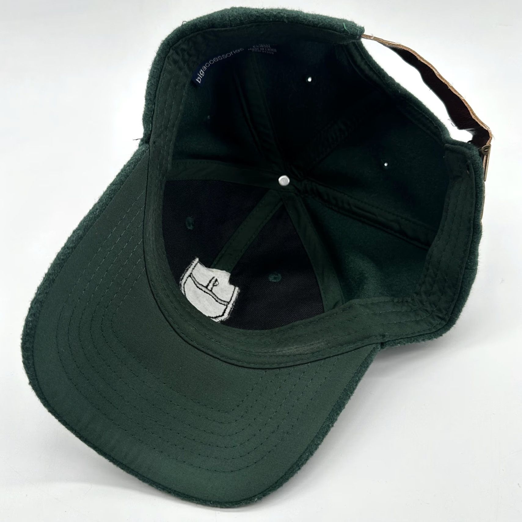 Vintage Paws Up Hat Cap Strap Back Mens Green Felt Baseball Logo One Size Size ONE SIZE - 6 Thumbnail