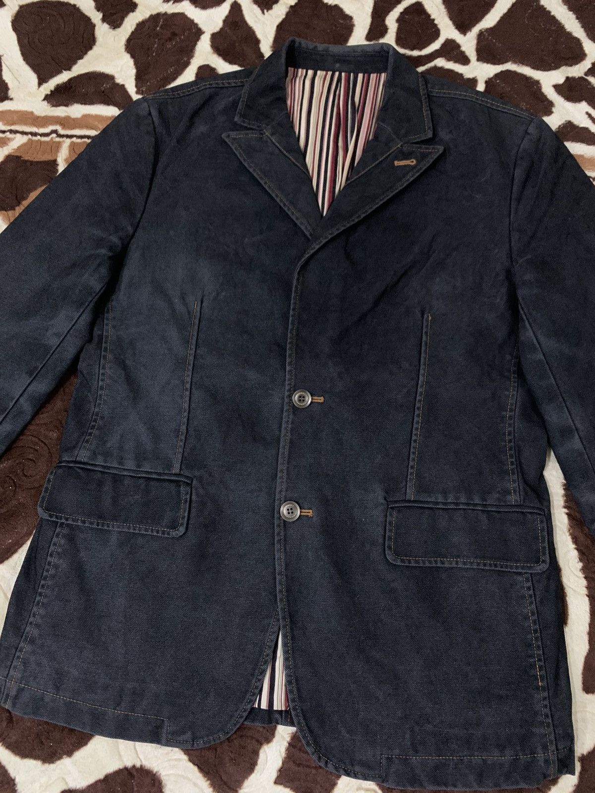 Japanese Brand LAST DROP#Emboli Denim Blazer Size 40R - 7 Thumbnail