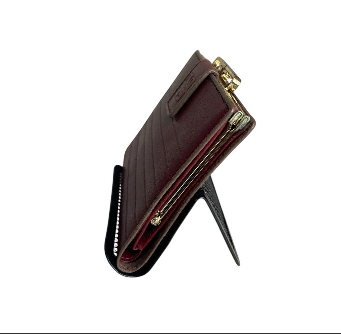 Givenchy × Vintage Givenchy Burgandy Leather GHW Bi-Fold Wallet Size ONE SIZE - 11 Thumbnail