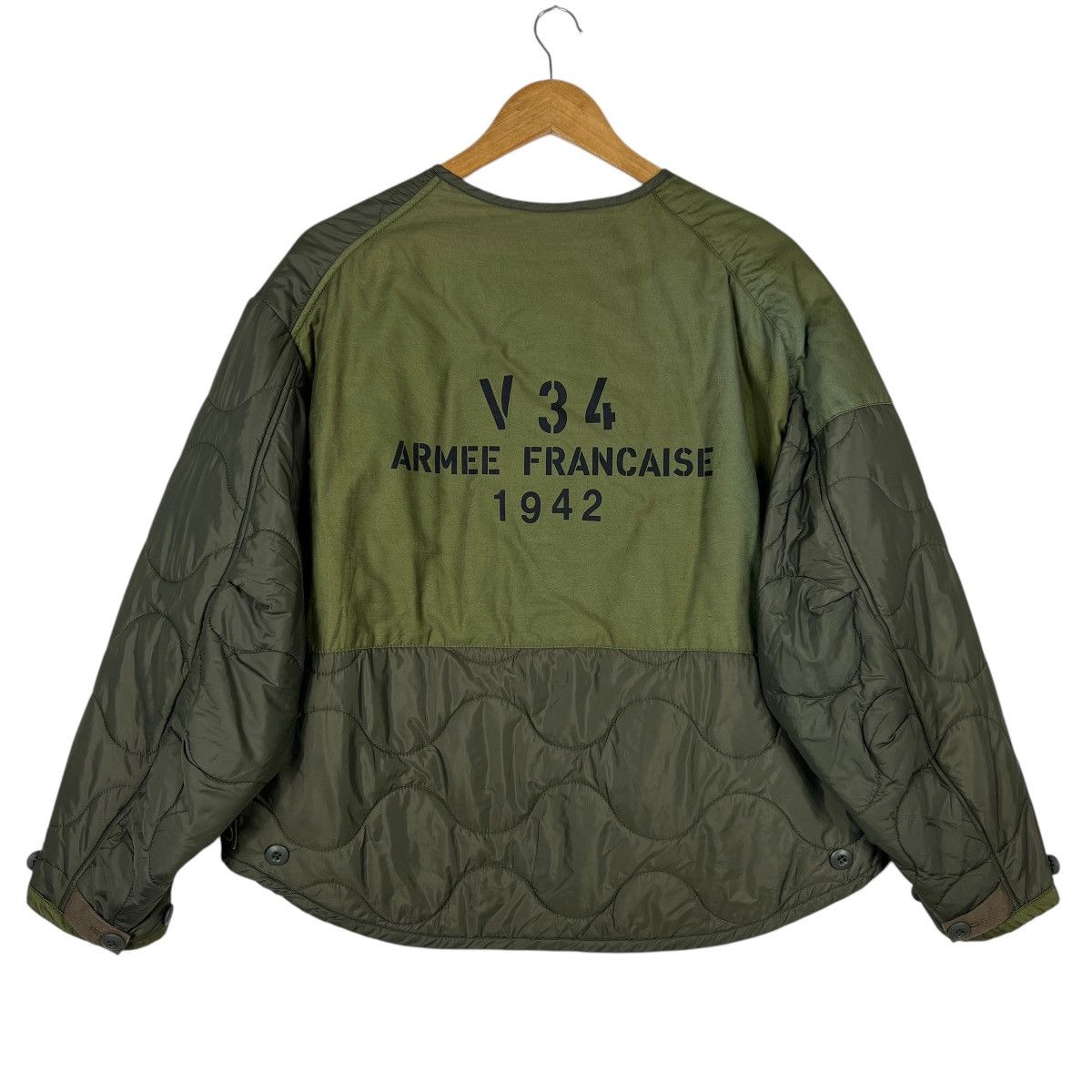 💥 V34 ARMEE FRANCAIS 1942 COCONEJO MILITARY QUILTED CROPPED
