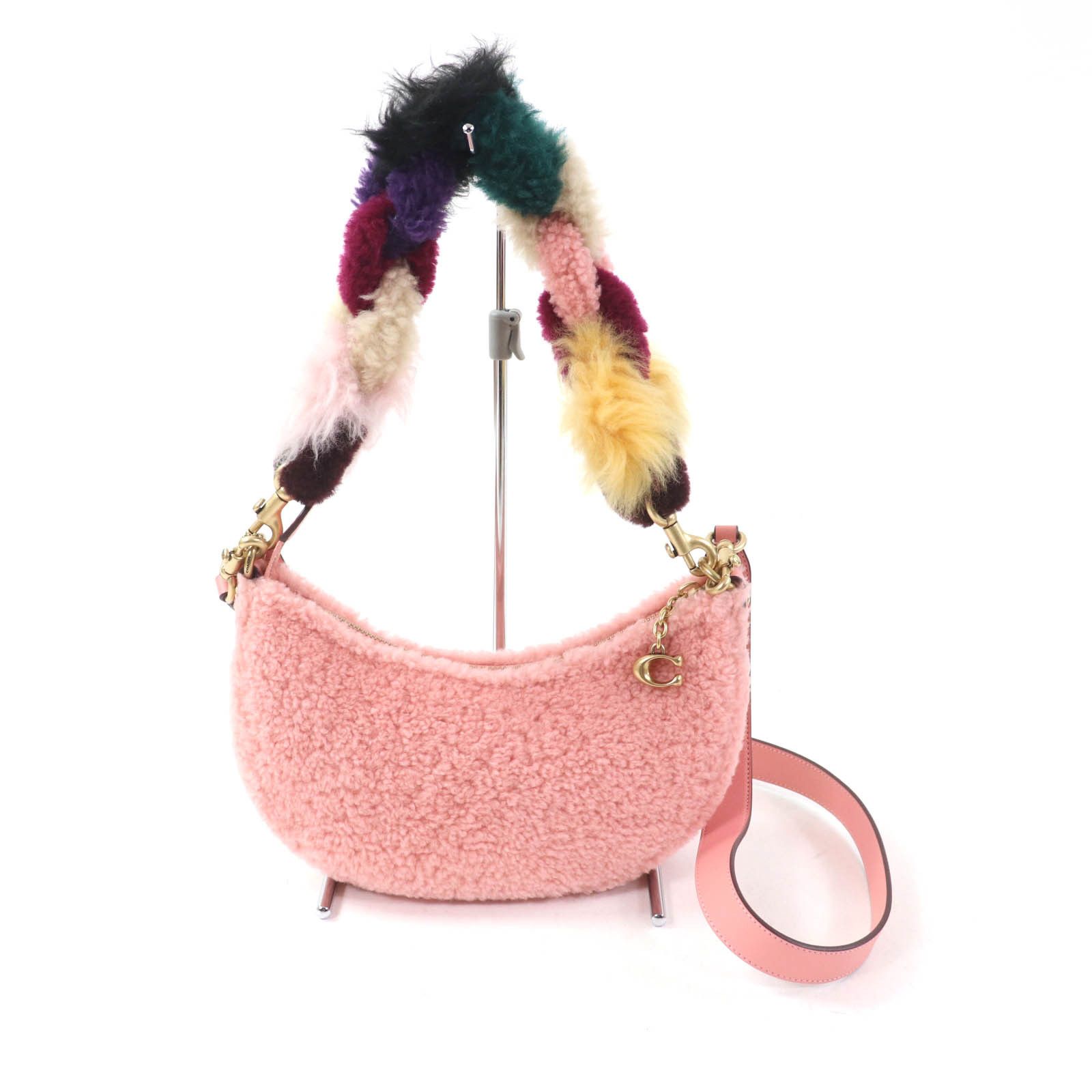 Coach Coach Co211 Shearling Leather Shoulder Bag Leather Shoulder Bag Co211 in Pink, Women's