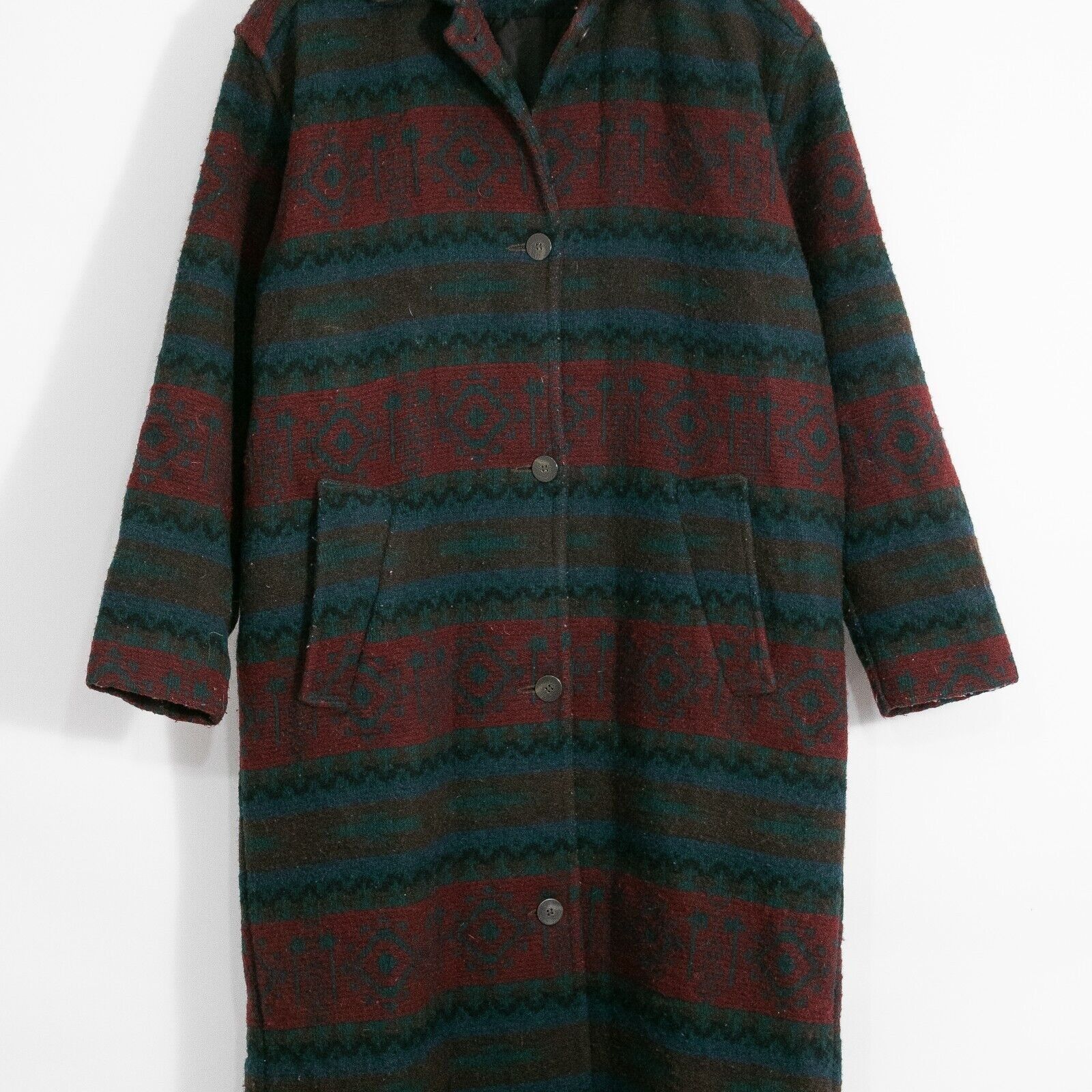 Vintage × Woolrich Woolen Mills Vintage Woolrich Southwestern Aztec Wool Patterned Hooded Tr Size US M / EU 48-50 / 2 - 2 Thumbnail