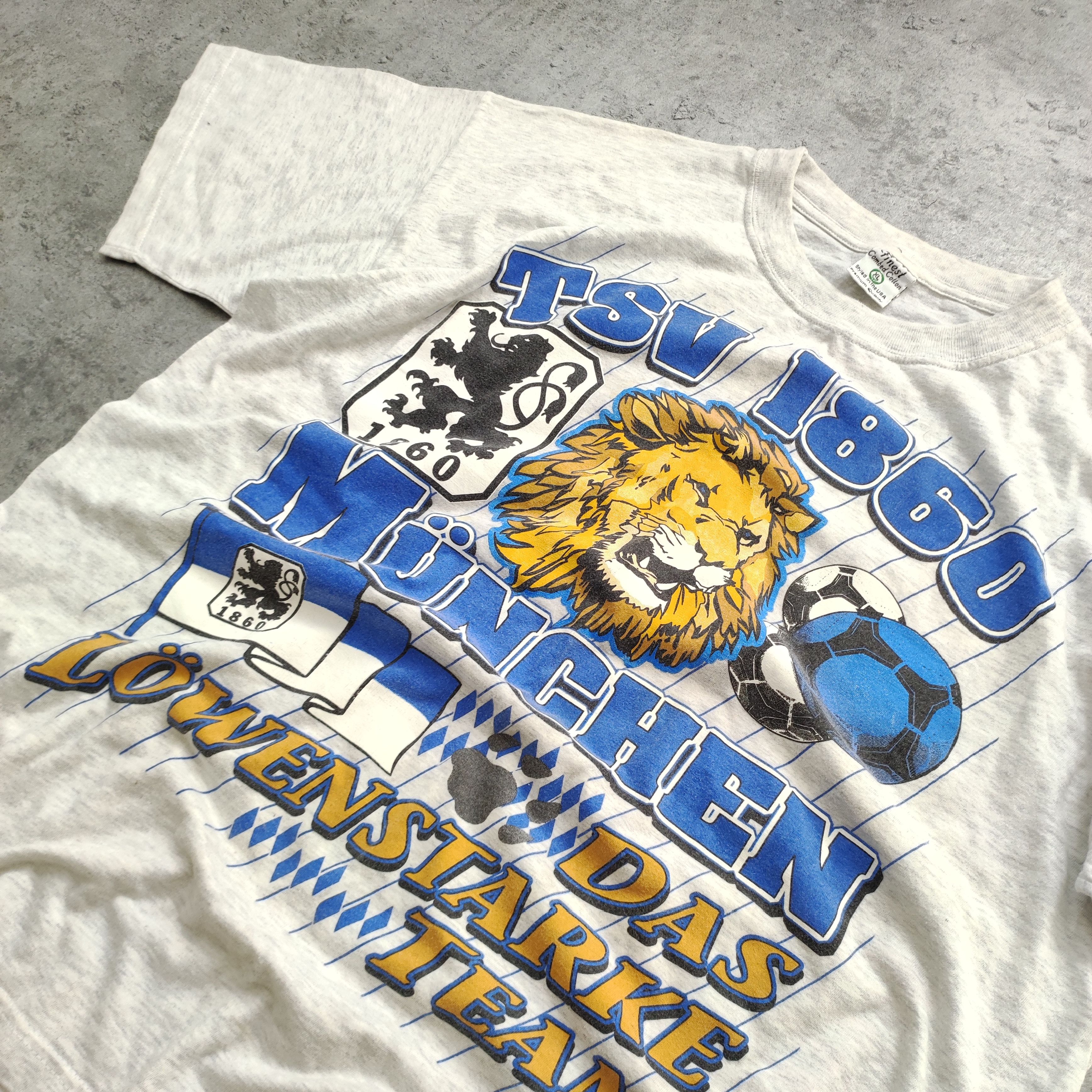 Vintage RARE Vintage 1995 TSV 1860 Munich Football Bundesliga Tshirt Size US XL / EU 56 / 4 - 4 Thumbnail