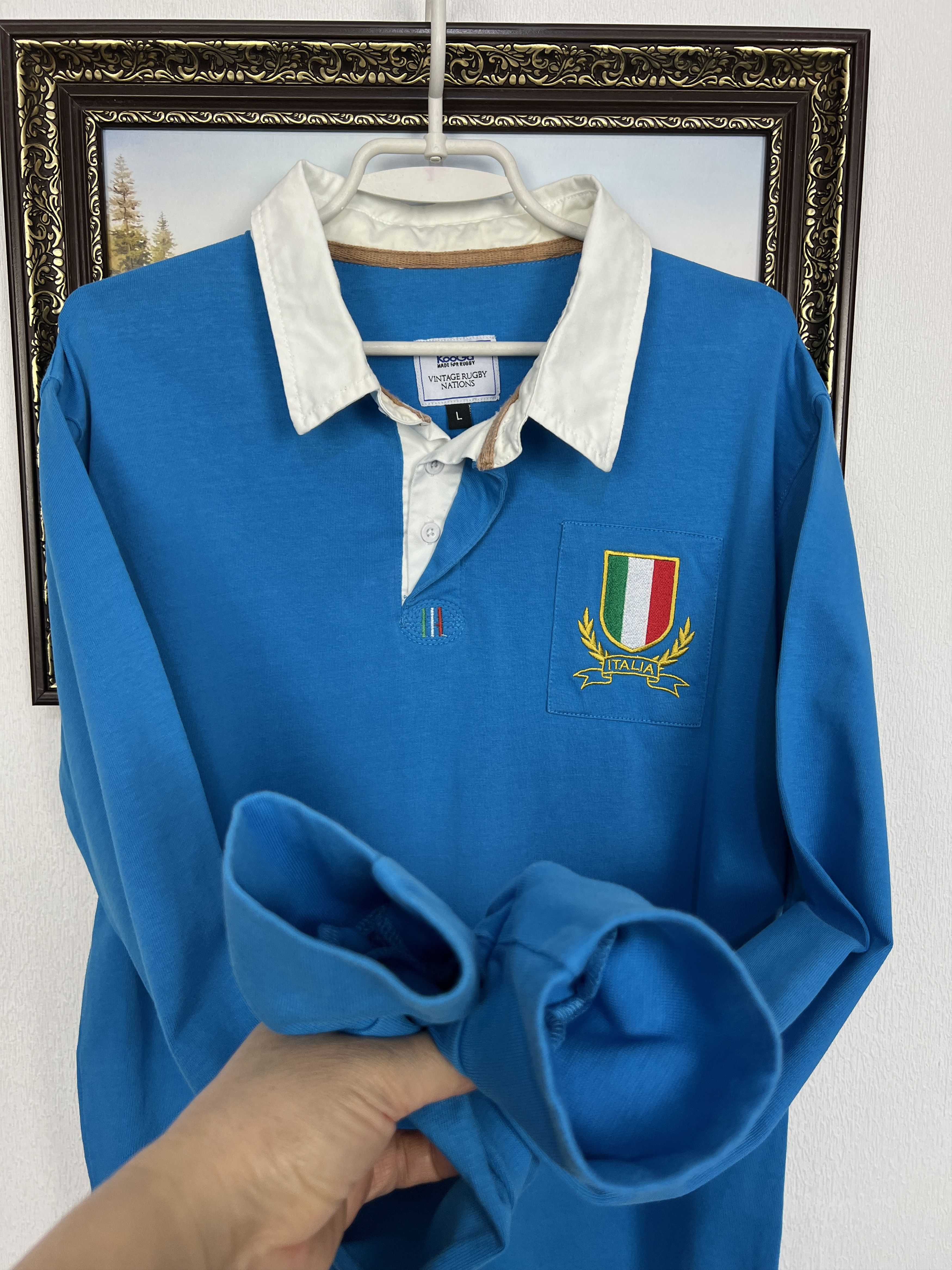 Vintage Kooga Italy Rugby Union Jersey Long Sleeve Trikot National Size US L / EU 52-54 / 3 - 4 Thumbnail