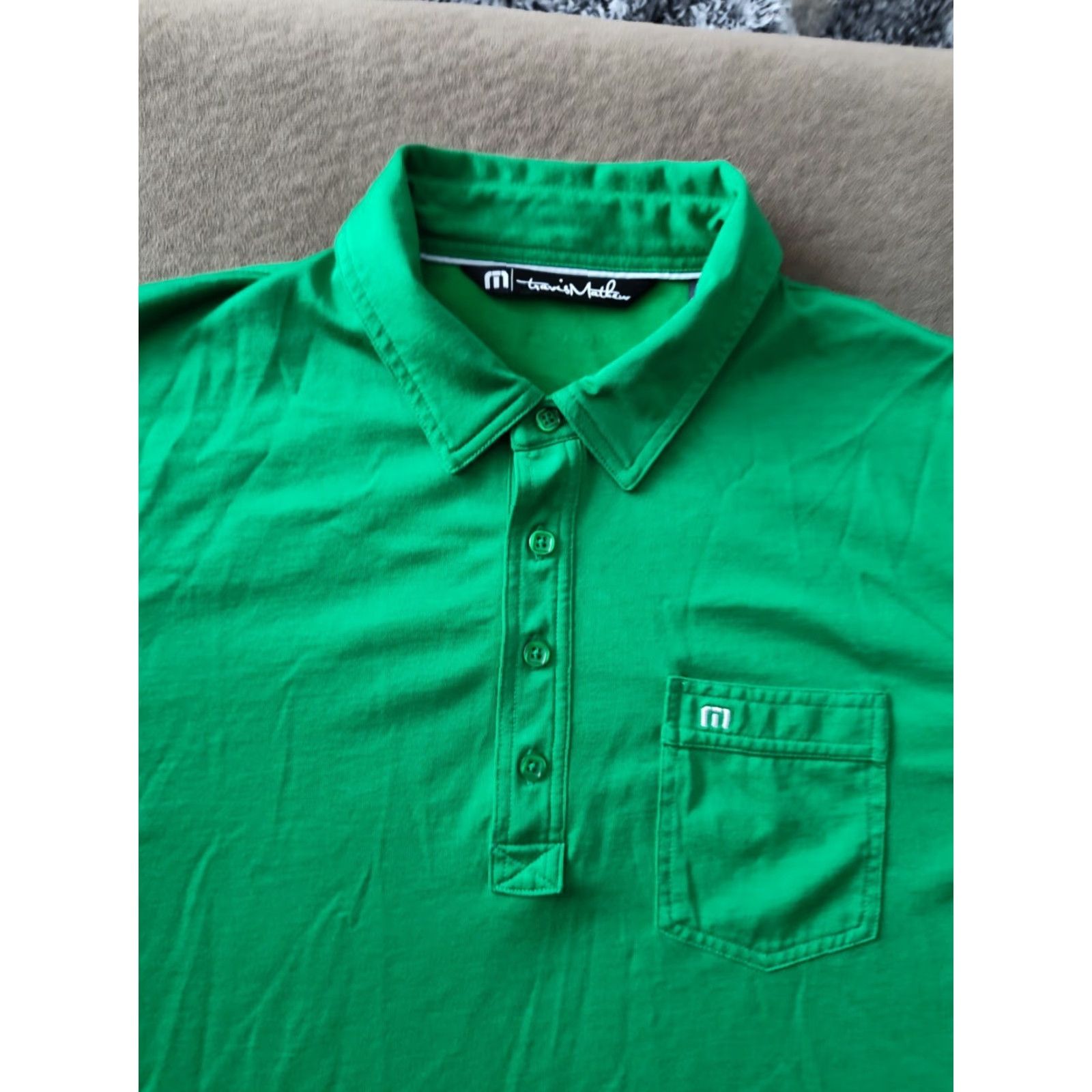 TravisMathew Travis Matthew Polo Shirt Mens L Green Short Sleeve Golf Pocket Presidents Cup Size US L / EU 52-54 / 3 - 5 Thumbnail