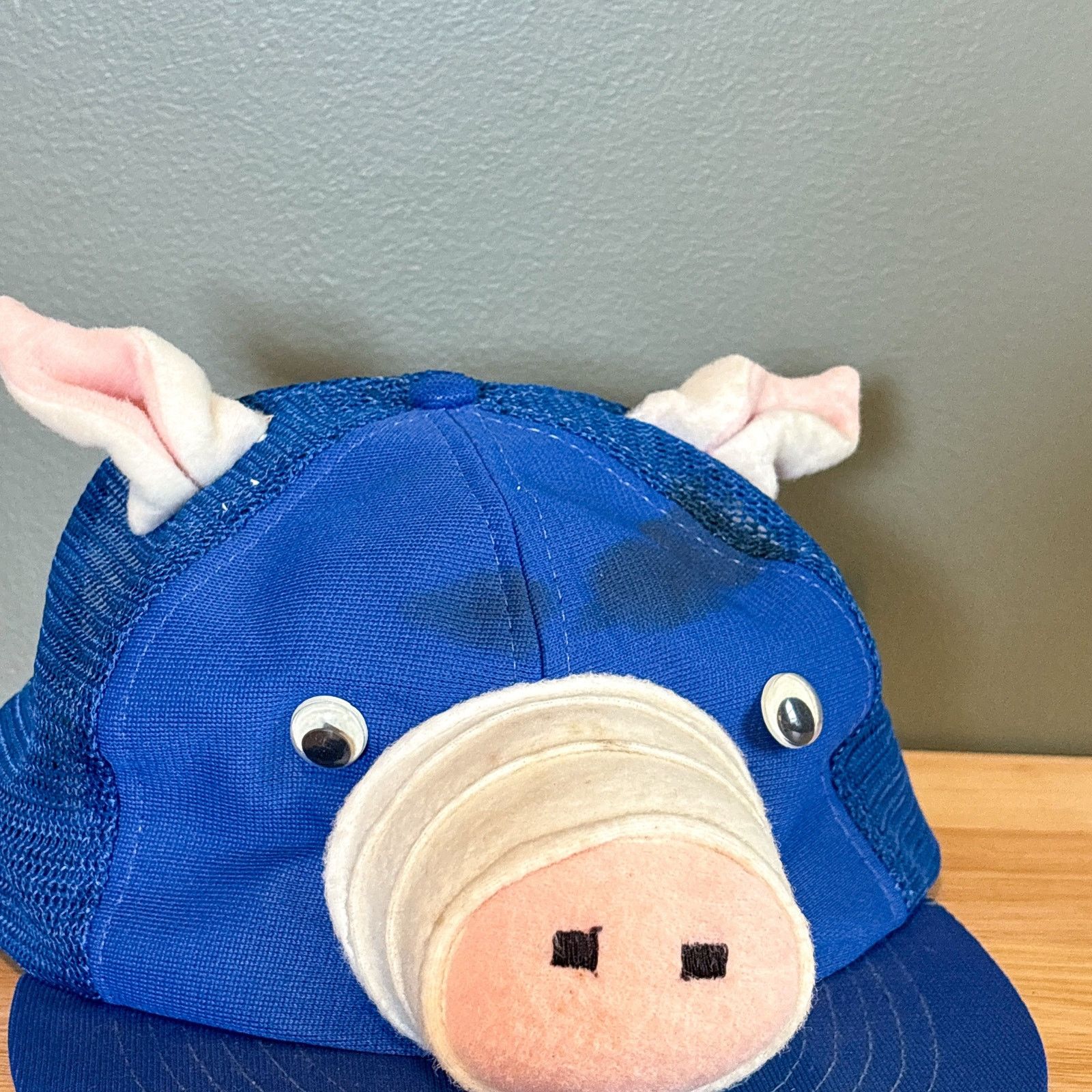 Other Vintage 80s Pig Homemade Funny Mesh Trucker Snapback Hat Size ONE SIZE - 2 Thumbnail