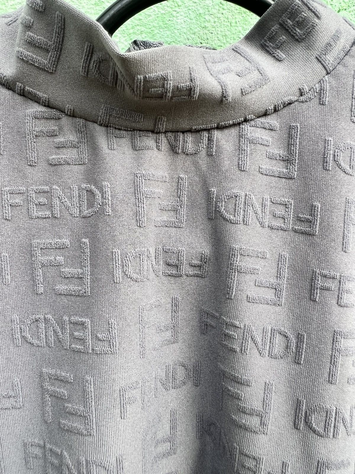Fendi VINTAGE FENDI JEANS Roma Italy Embossed Monogram MockNeckTop Size M / US 6-8 / IT 42-44 - 16 Thumbnail
