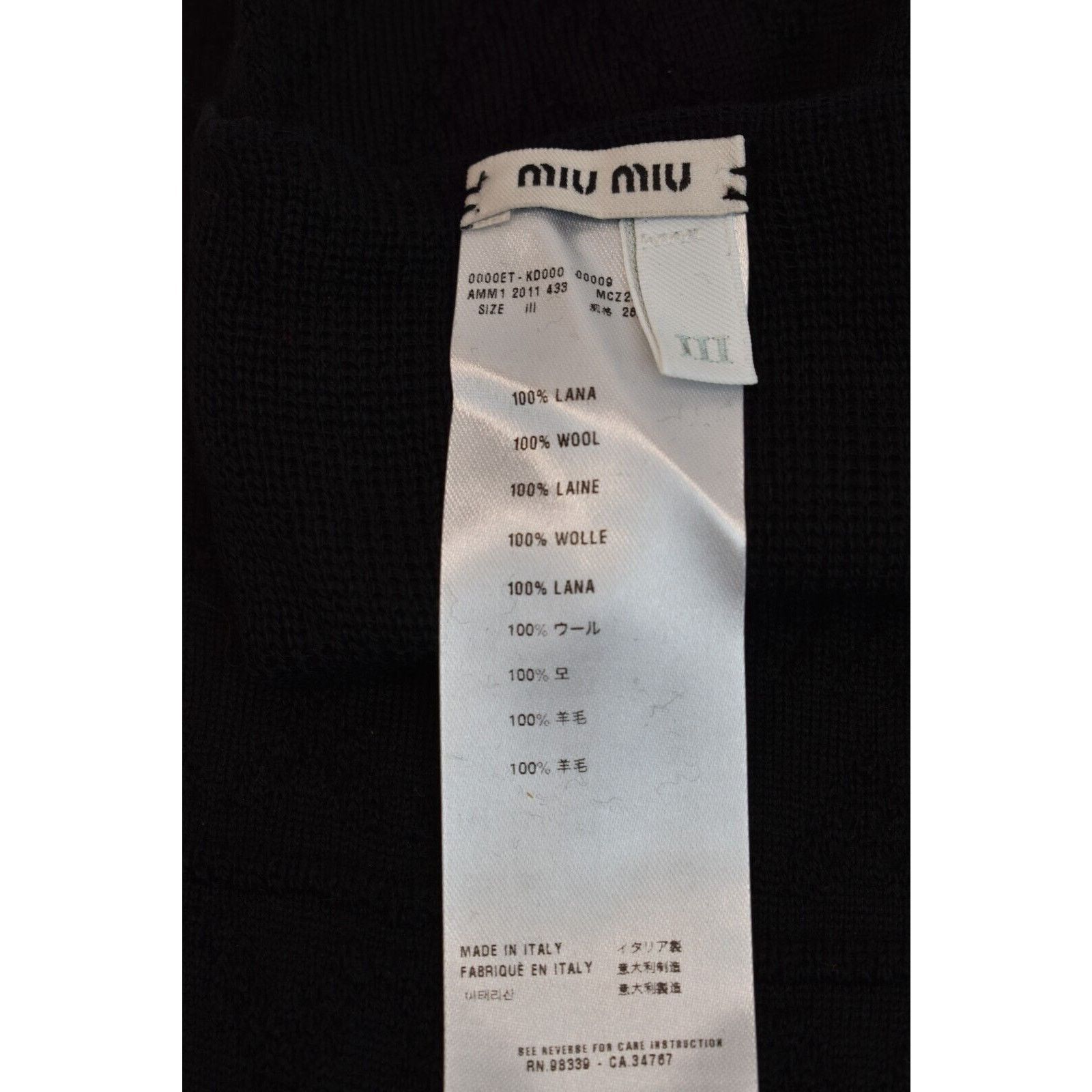 Miu Miu MIU MIU PRADA BLACK WOOL OTK BOOT LONG STOKINGS 3 L IT $725 Size ONE SIZE - 14 Thumbnail