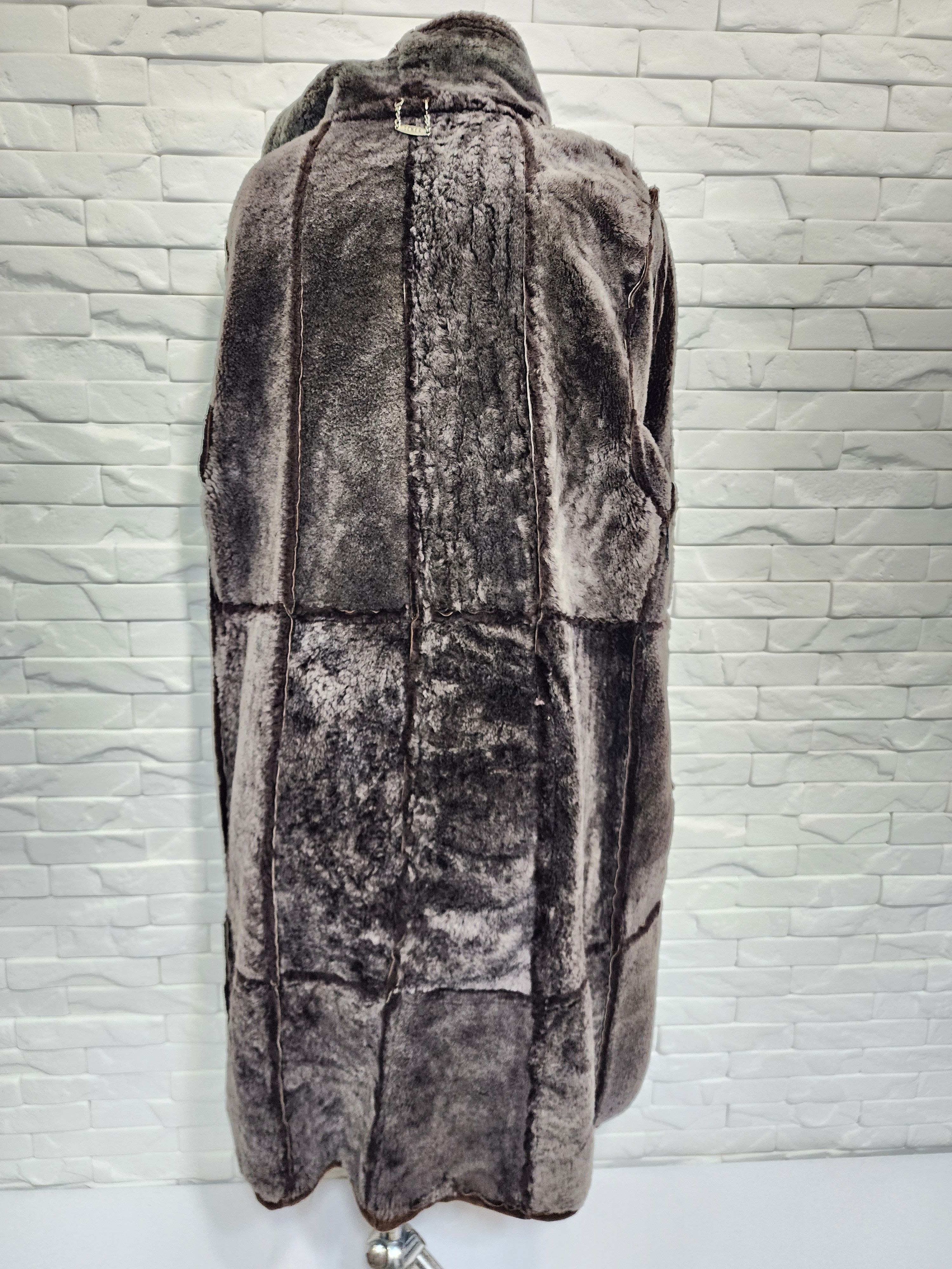 Genuine Leather Brown Sheepskin Coat: Women's Genuine Fur Winter Coat Size XL / US 12-14 / IT 48-50 - 7 Thumbnail
