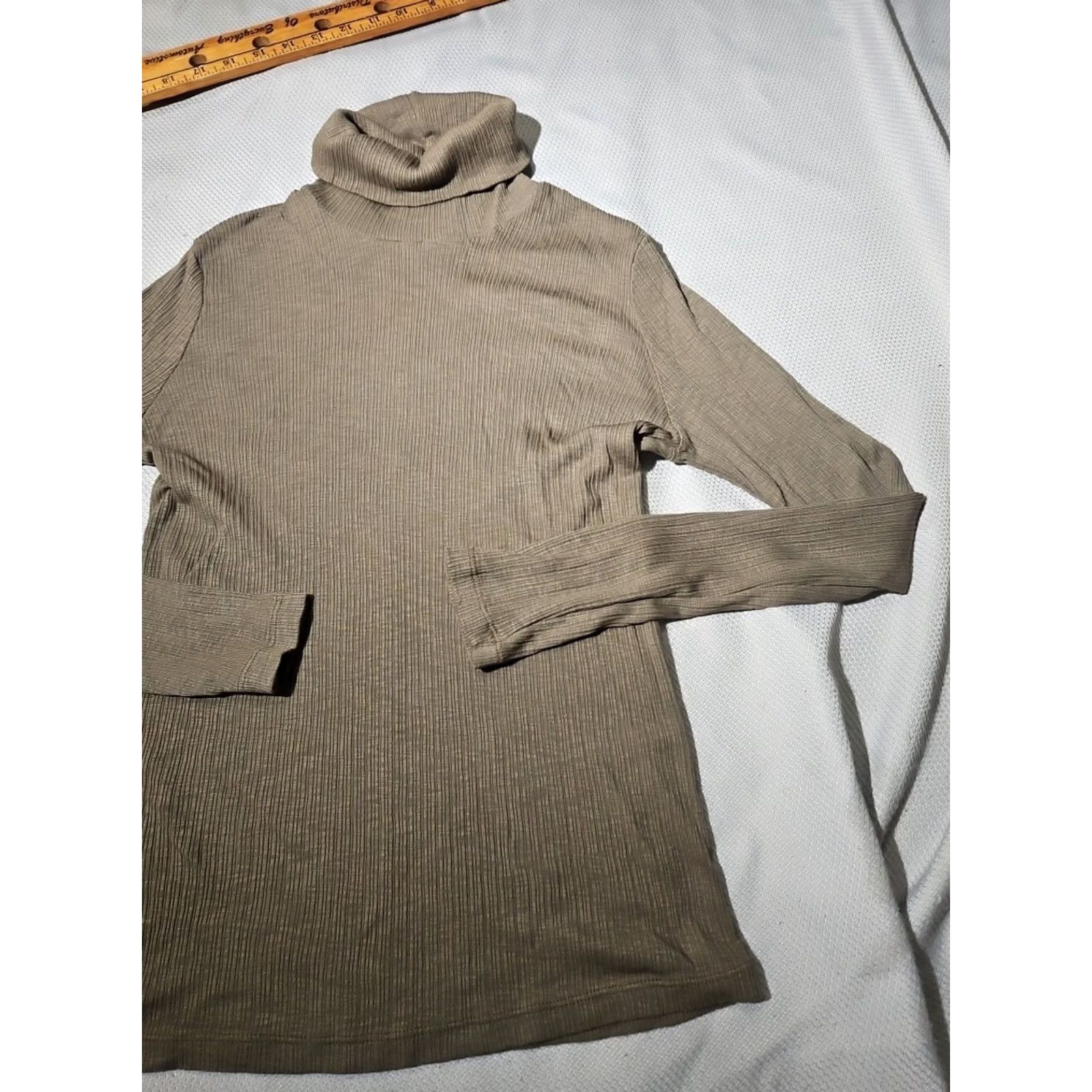 Michael Stars VINTAGE Michael Stars Shirt Womens L Green Ribbed Turtleneck Minimalist Luxury Size L / US 10 / IT 46 - 3 Thumbnail