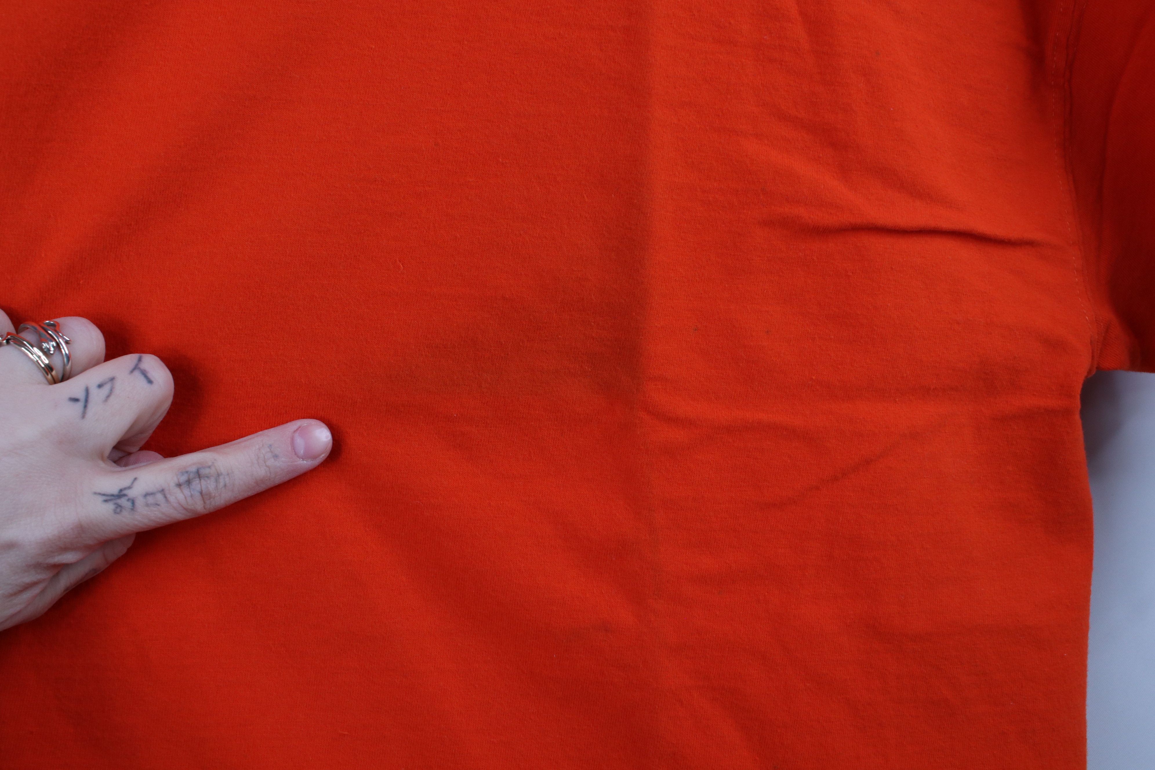 Vintage Vintage 90s Streetwear Blank Heavy Cotton T-Shirt Orange Size US L / EU 52-54 / 3 - 4 Thumbnail
