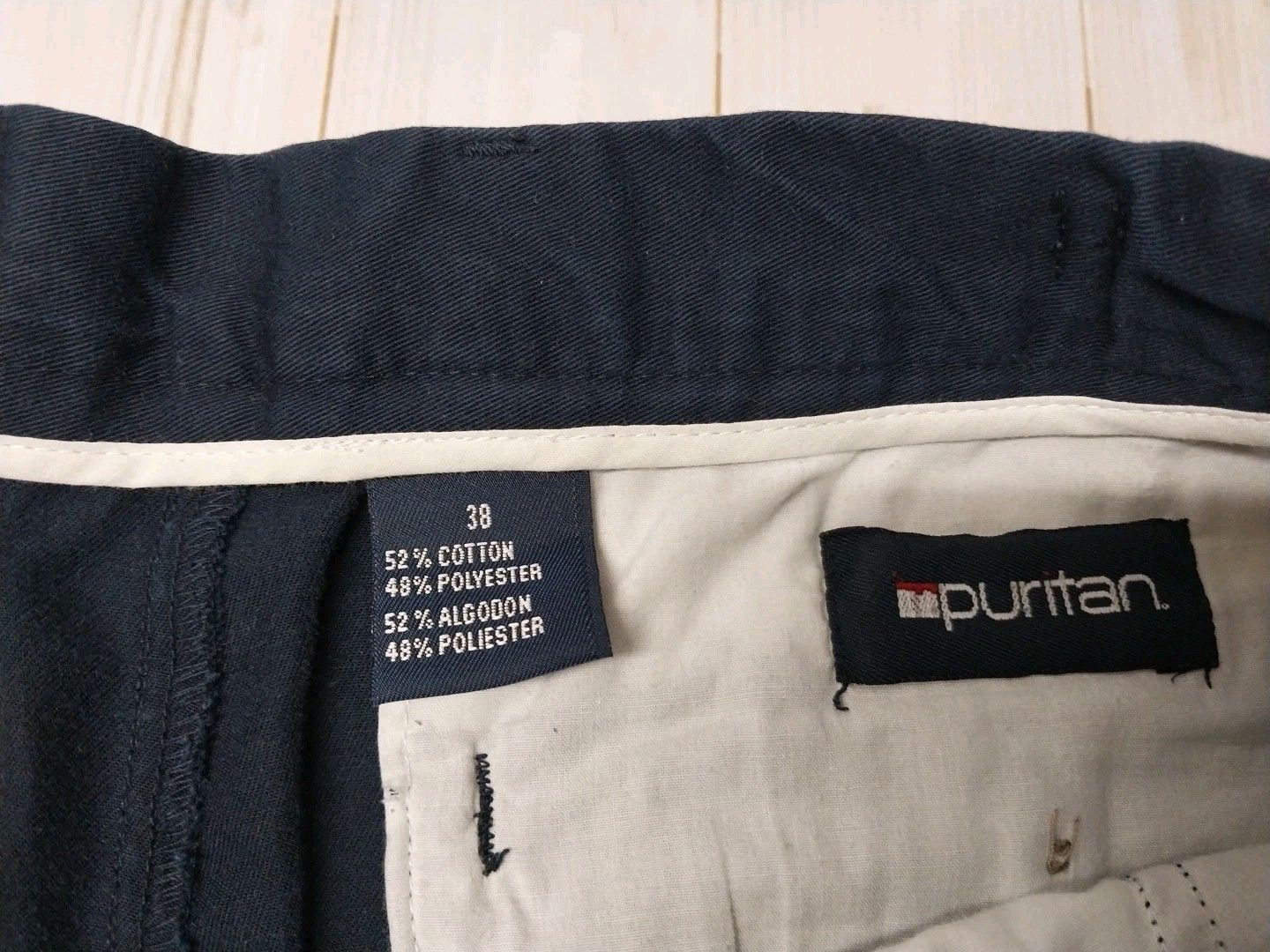 Puritan PURITAN Chino Shorts Mens 38 Navy Blue Flat Front Size US 38 / EU 54 - 3 Thumbnail