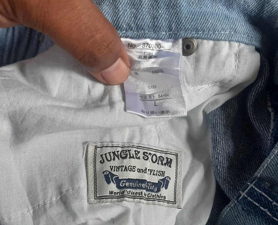 Japanese Brand 2000s Jungle Storm Japanese Patchwork Wide Jeans y2k Lgb Size US 34 / EU 50 - 3 Thumbnail