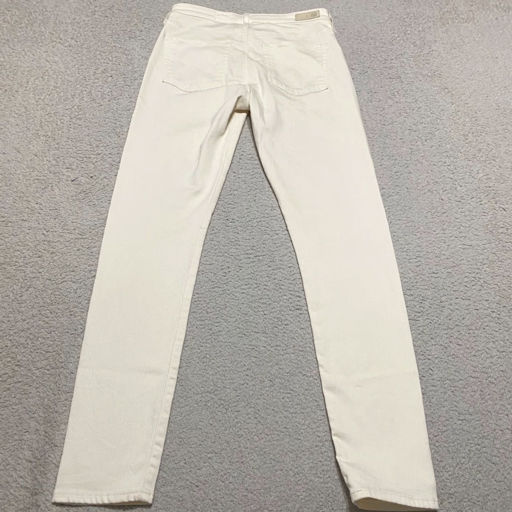 Farah AG Adriano Goldschmied Jeans Women 28 Skinny White Farah Inseam 28 High Rise Slim Pockets Stretch Denim Vintage No Size 27" / US 4 / IT 40 - 2 Thumbnail